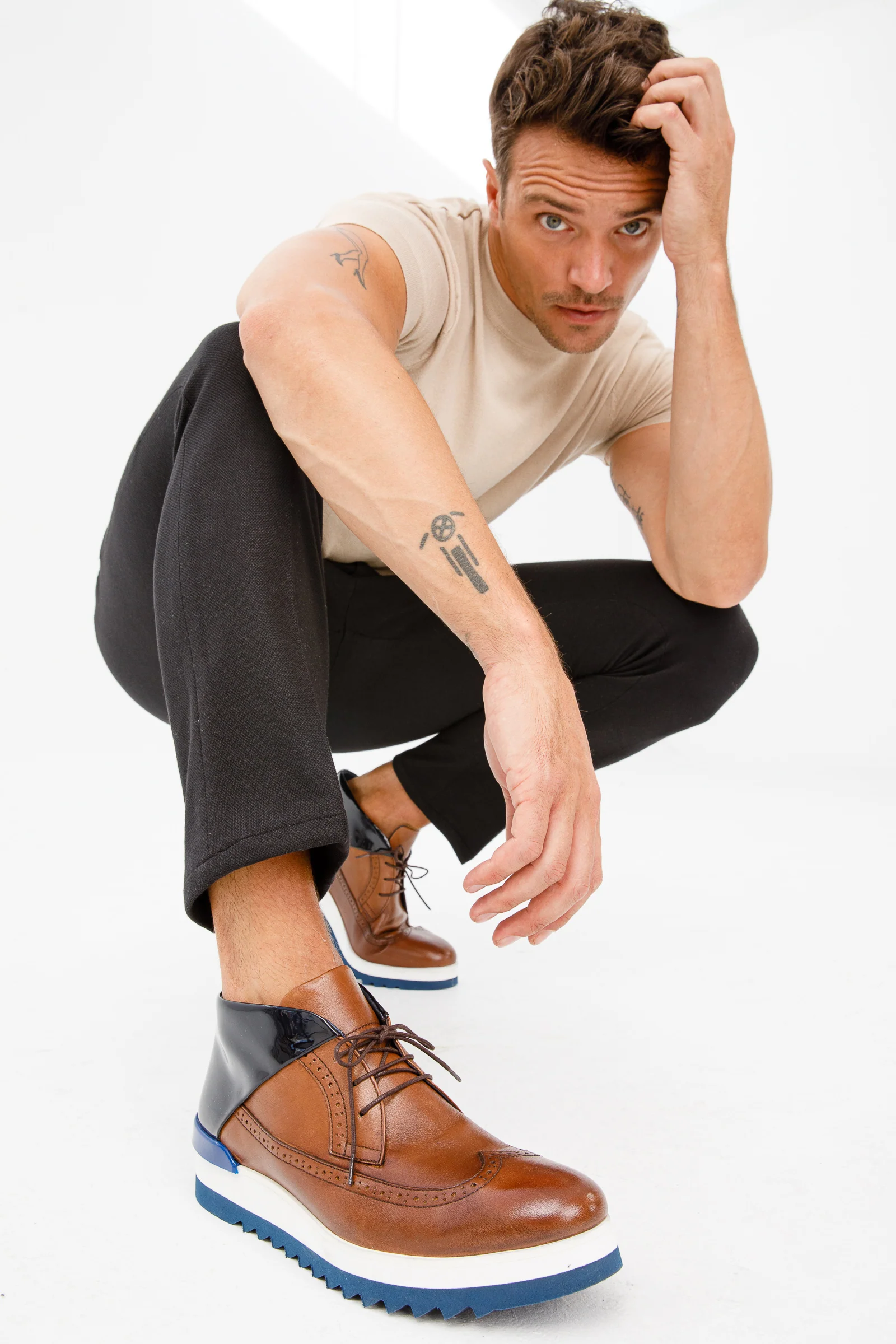 The Kagan Tan Wingtip Chukka Men Sneaker Boot - Image 12