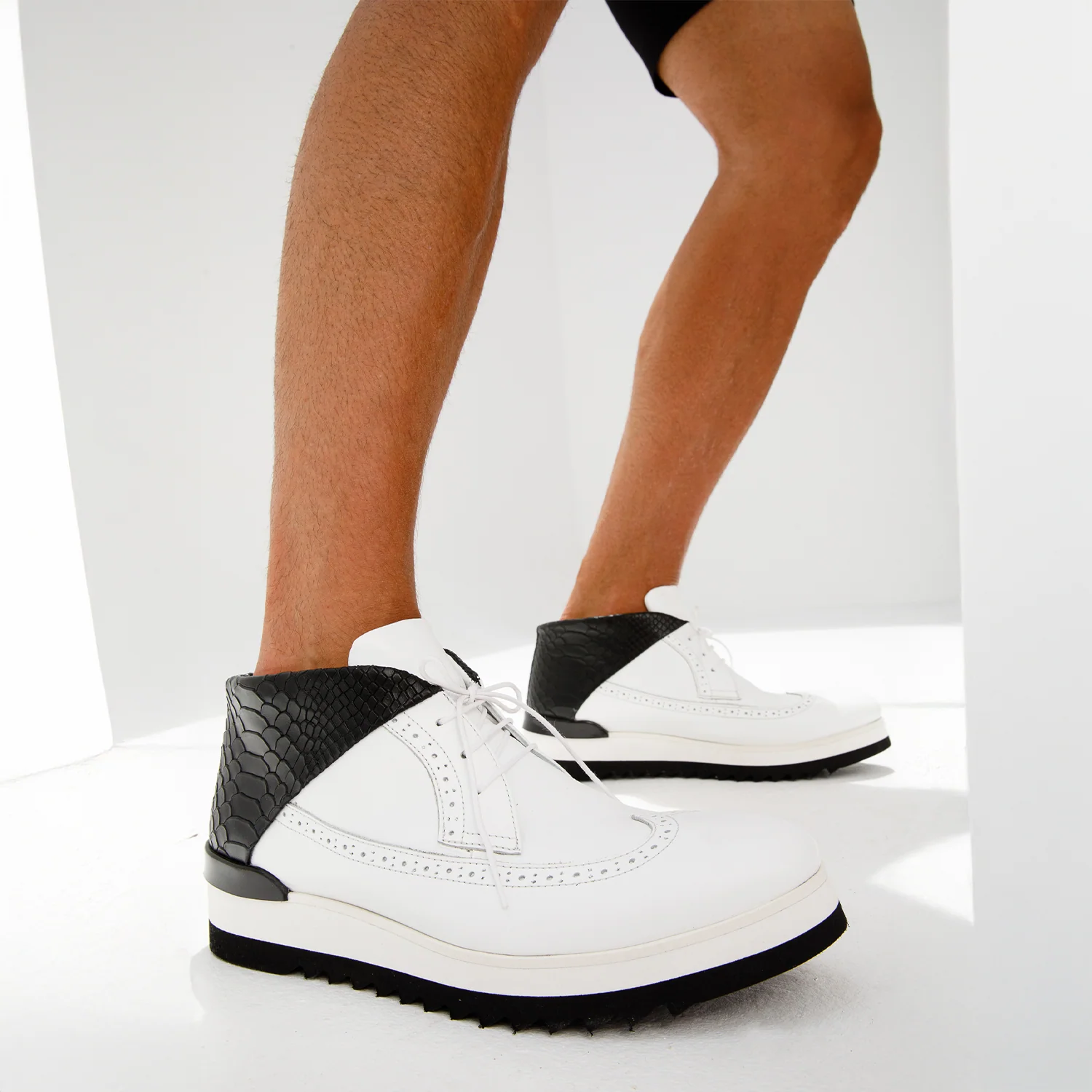 The Kagan White Wingtip Chukka Men Sneaker Boot - Image 4