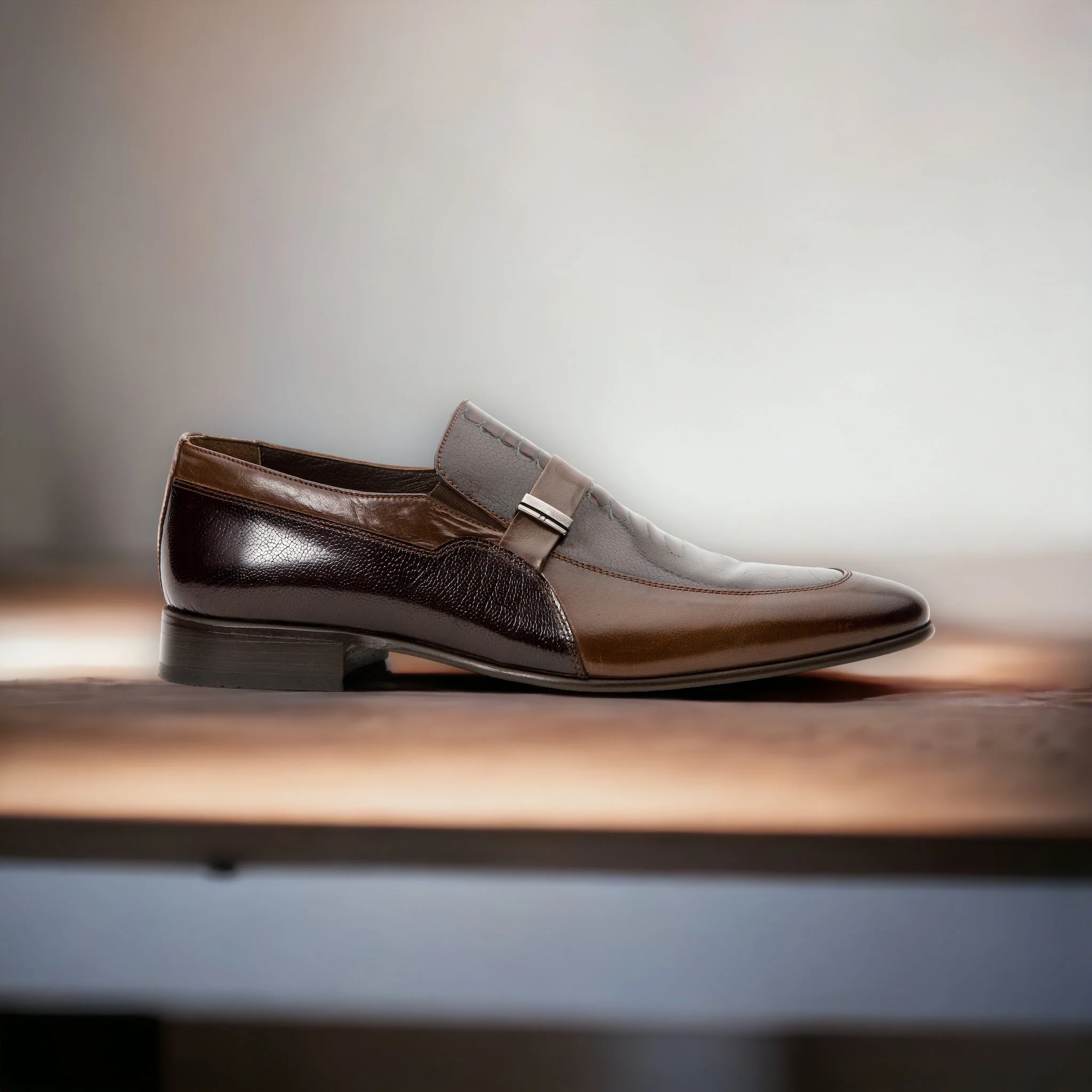 The Kazablanka Brown Leather Bit Loafer Men Shoe - Image 9
