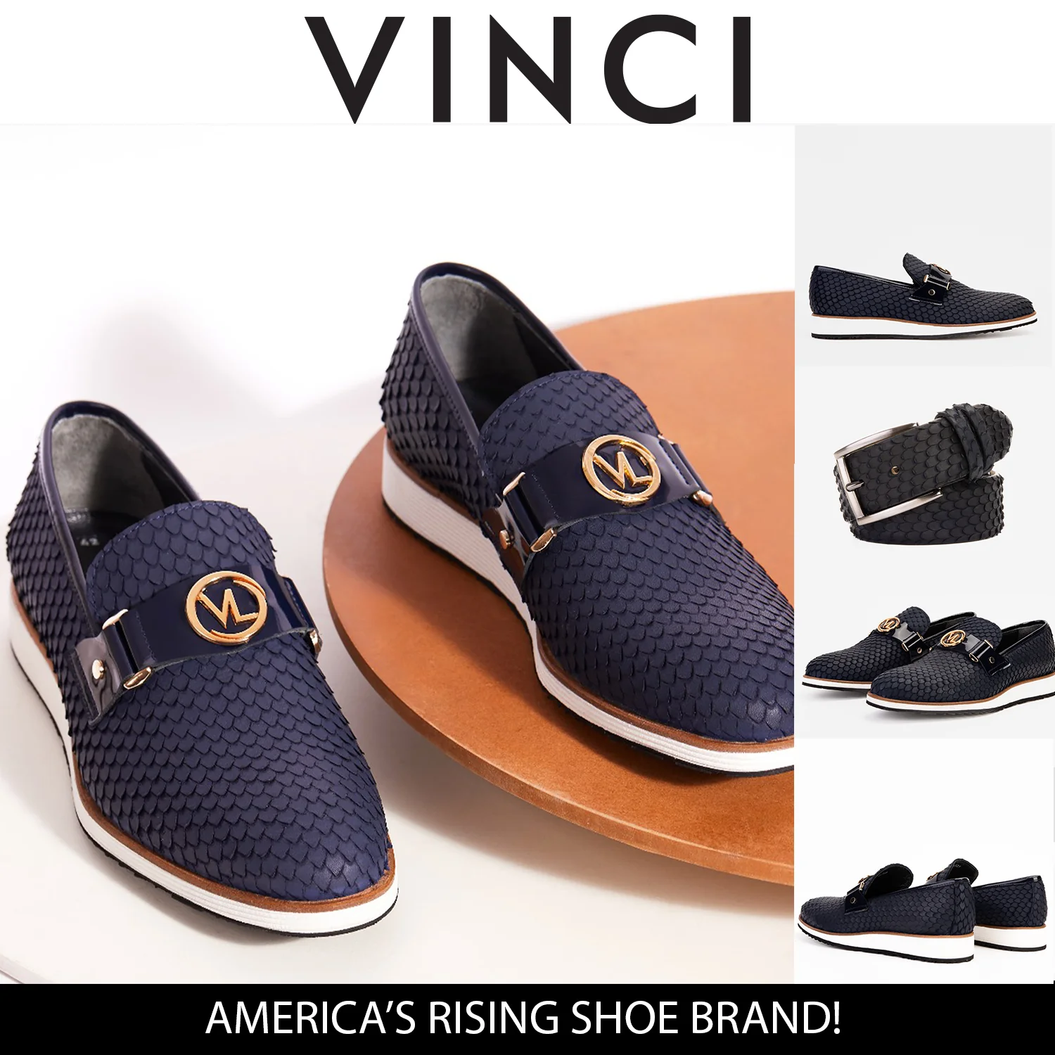 The Legacy Navy Blue Leather Men Casual Loafer Shoe - Image 3