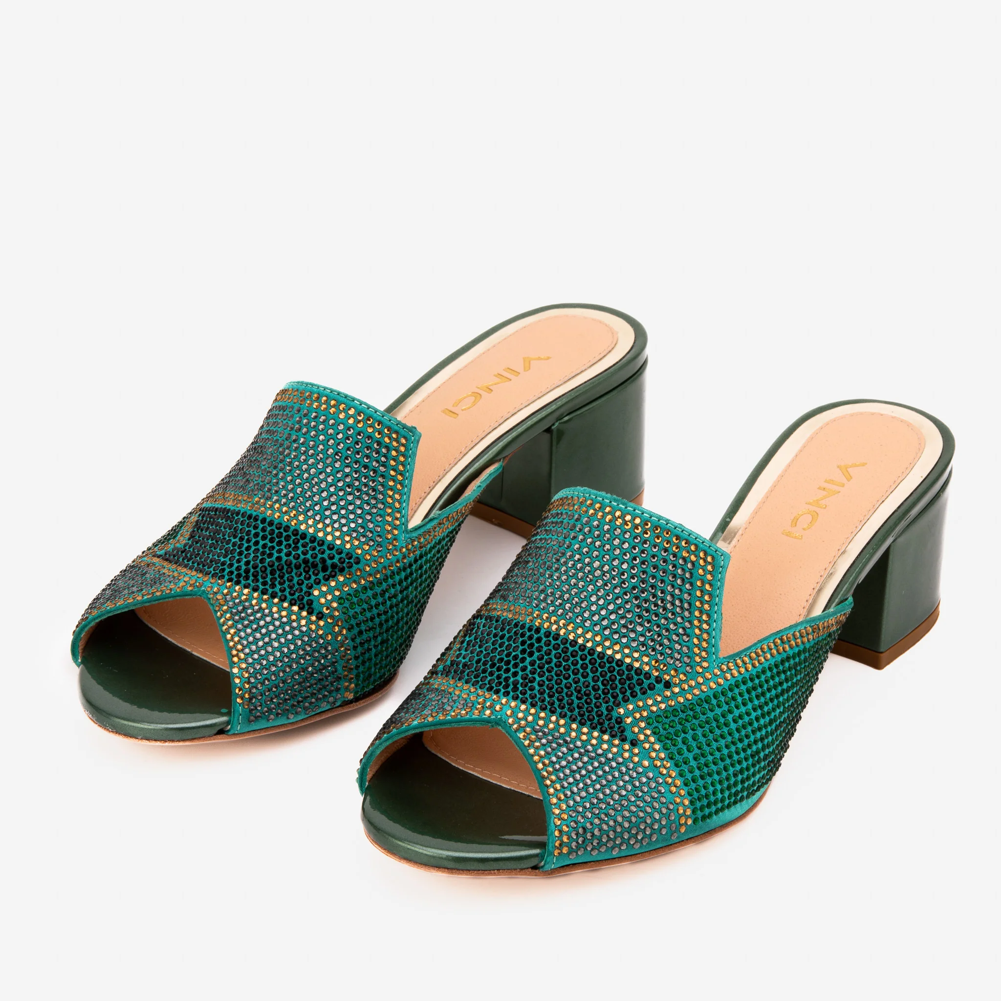 The Magnolia Green Glitter Leather Women Sandal - Image 6
