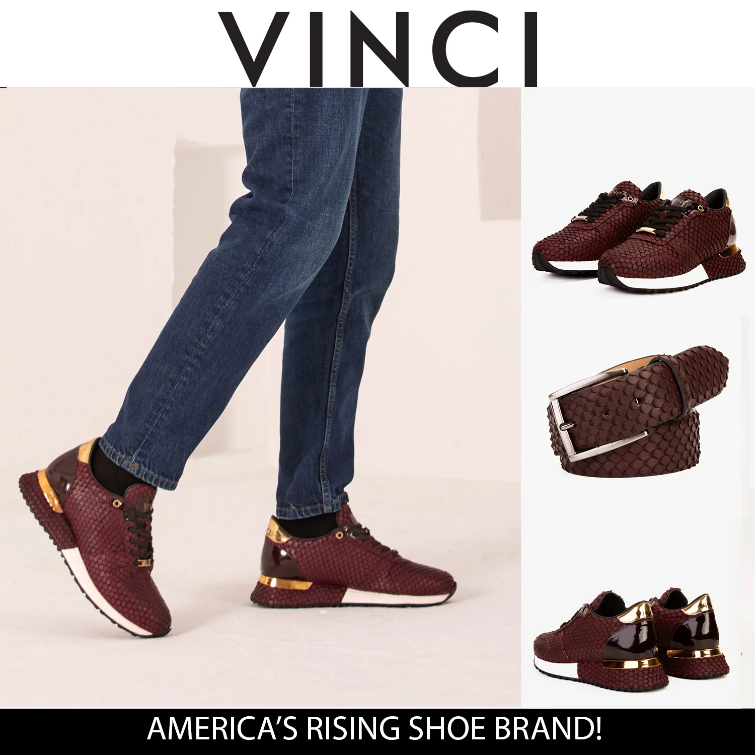 The Majesty Burgundy Leather Men Sneaker - Image 4