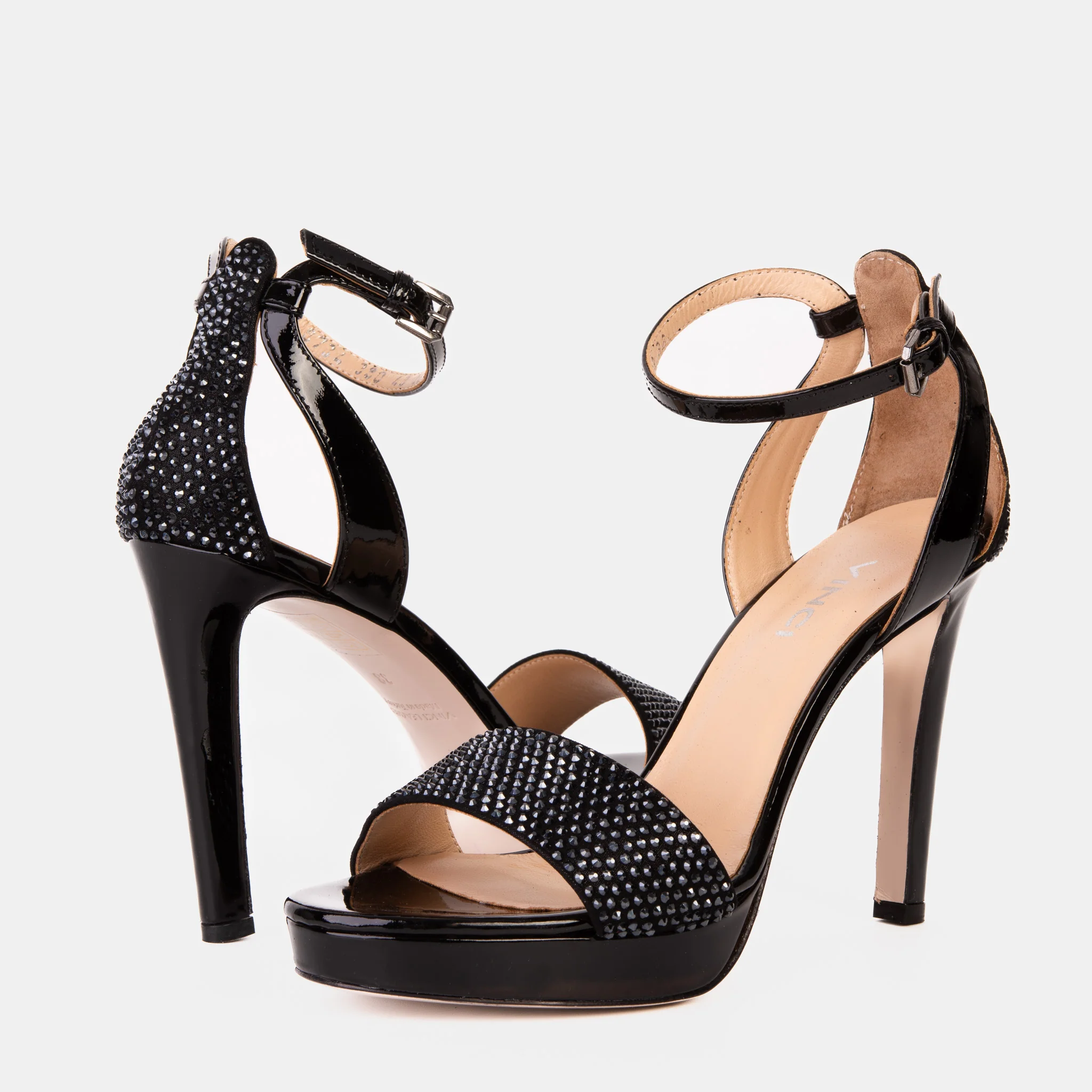 The Mars Platform Heel Black Leather Women's Sandal - Image 6