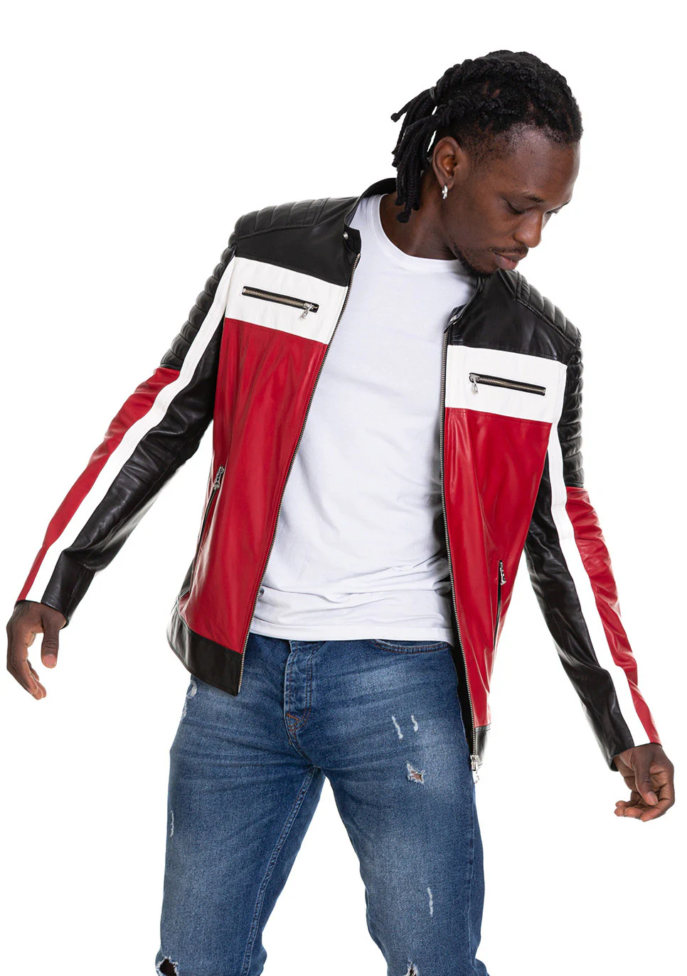 The Martos Black & Red Leather Men Jacket - Image 8