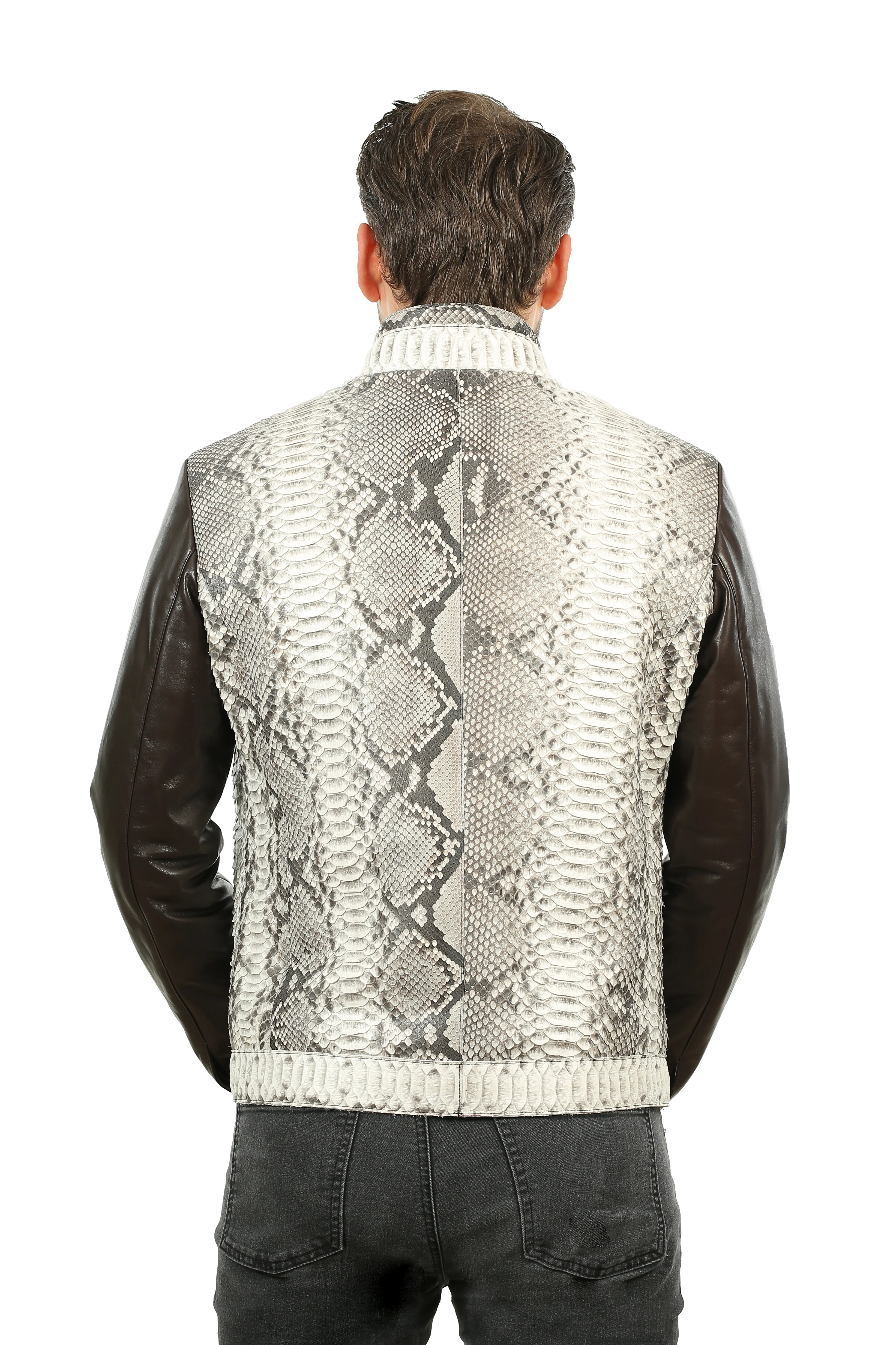The Masten Pythn Natural Leather Men Jacket - Image 3