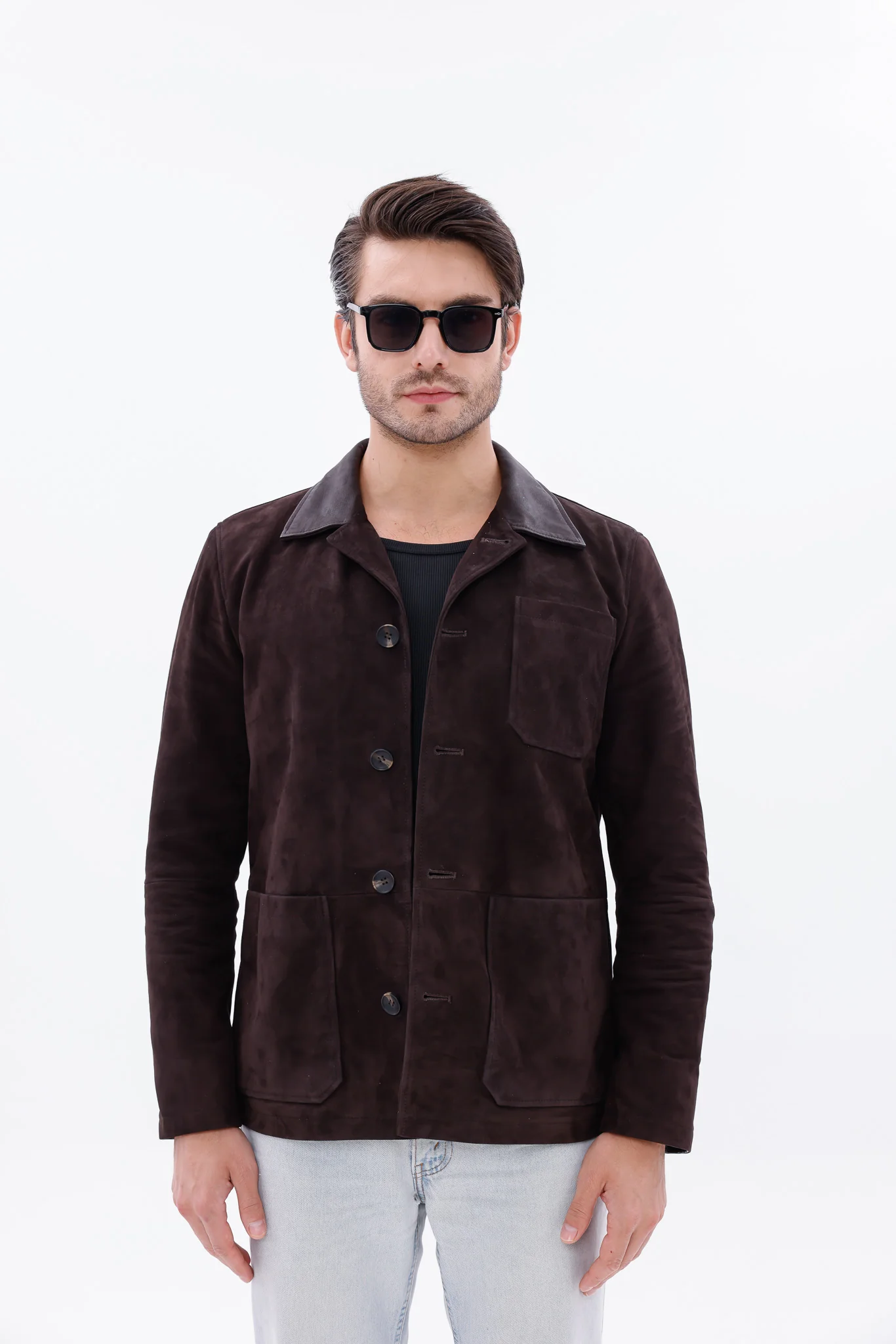 The Matera Suede Brown Leather Men Jacket - Image 7