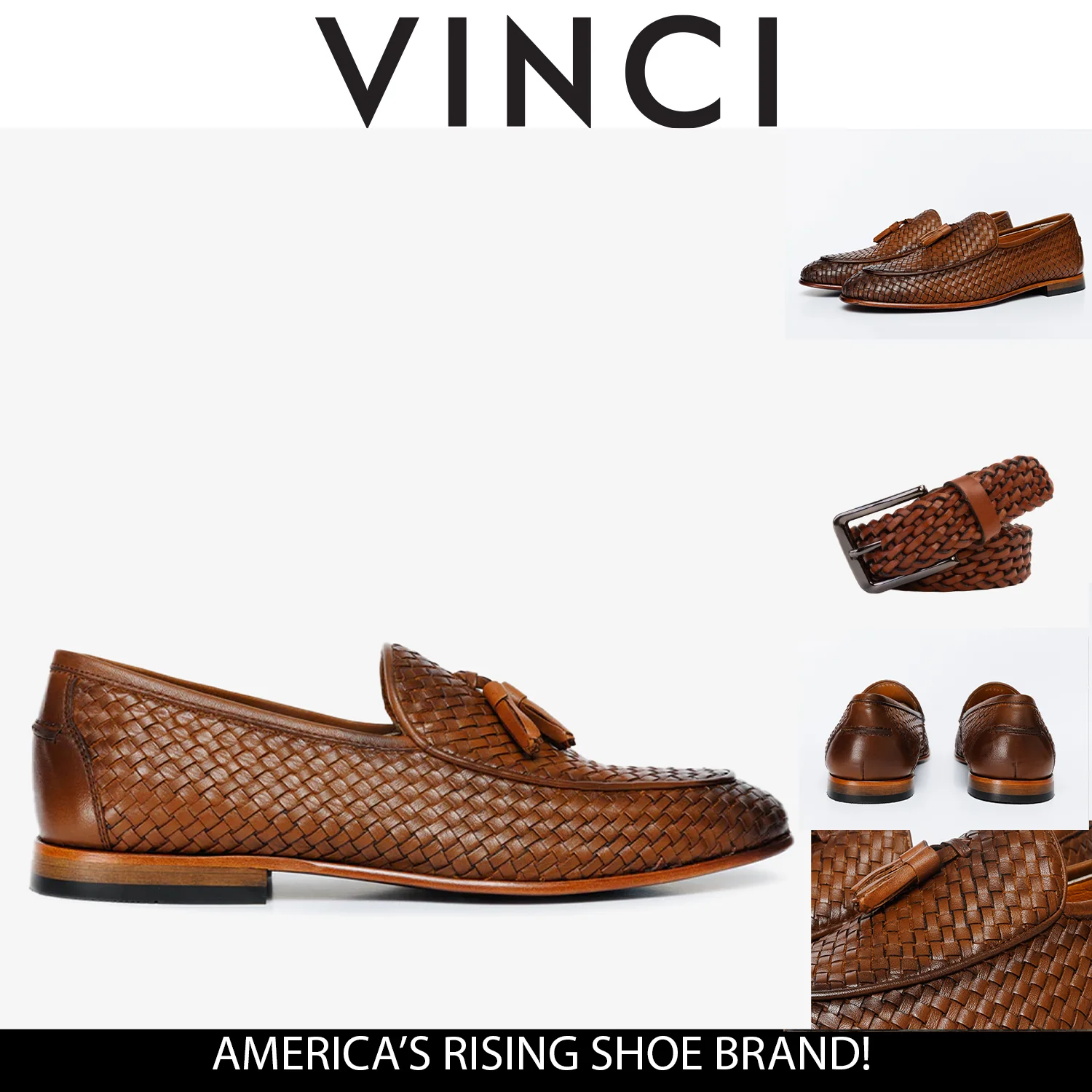 The Mclean Shoe Tan Woven Tassel Loafer Men Shoe - Image 5