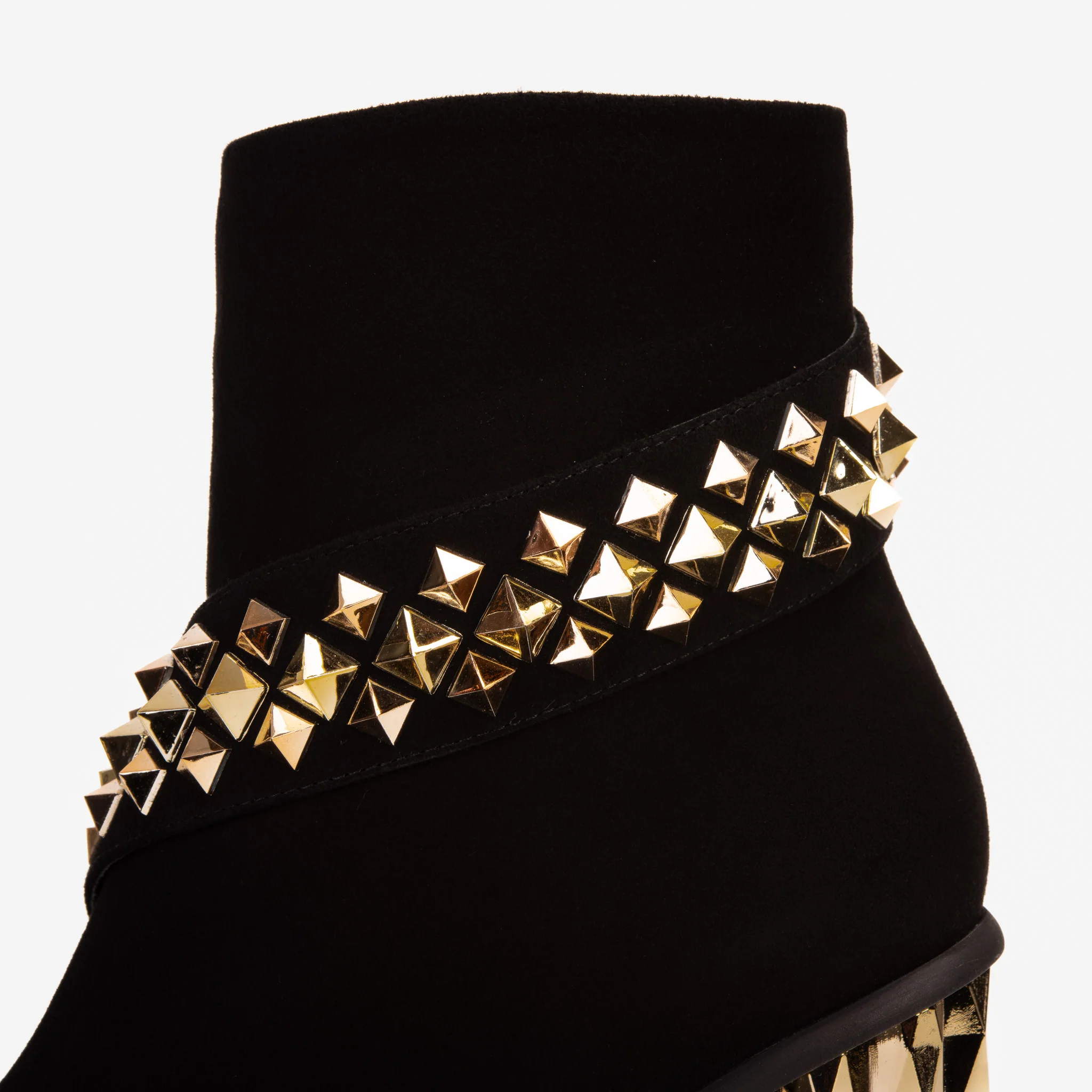 The Metal Black Suede Leather Block Heel Women Boot - Image 8