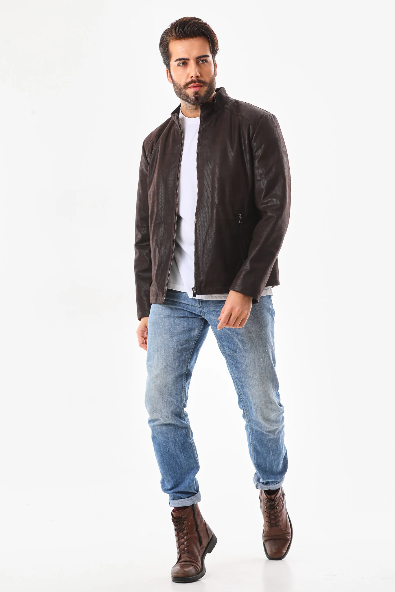 The Modena Matte Espresso Leather Men Jacket - Image 6