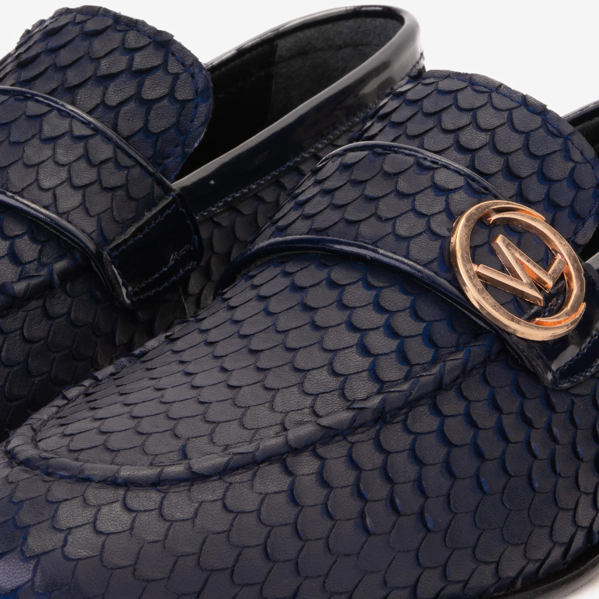 The Monarch Navy Blue Leather Men Dress Shoe - Image 3