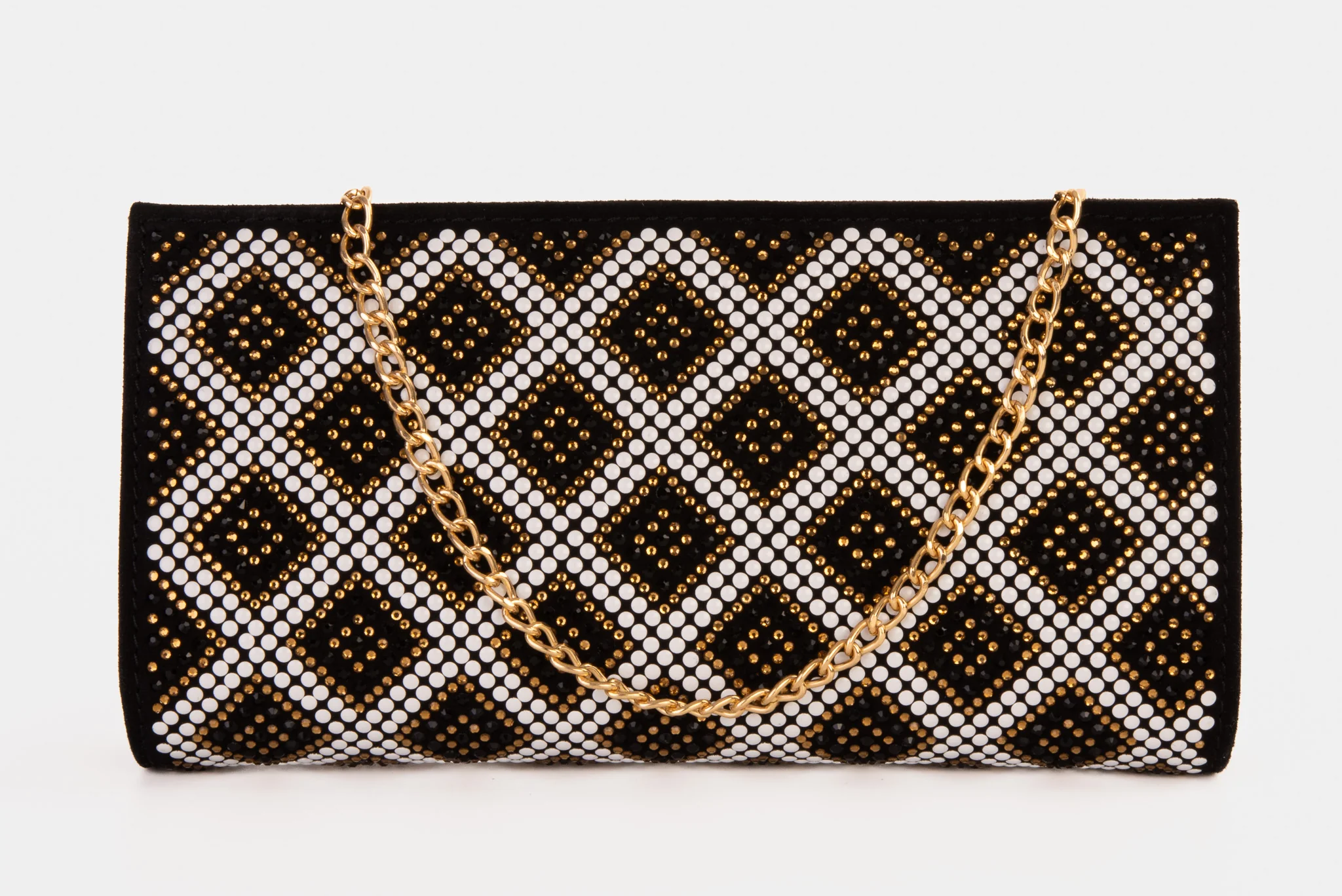The Nampula Black Glitter Suede Leather Small Clutch - Image 2