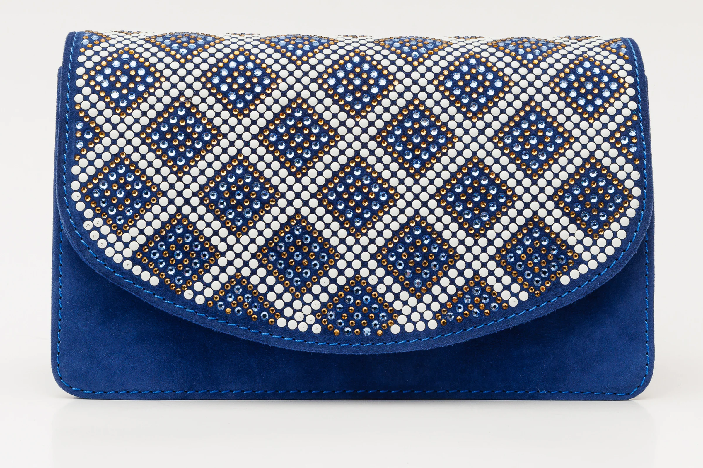 The Nampula Sax Blue Glitter Leather Handbag - Image 3