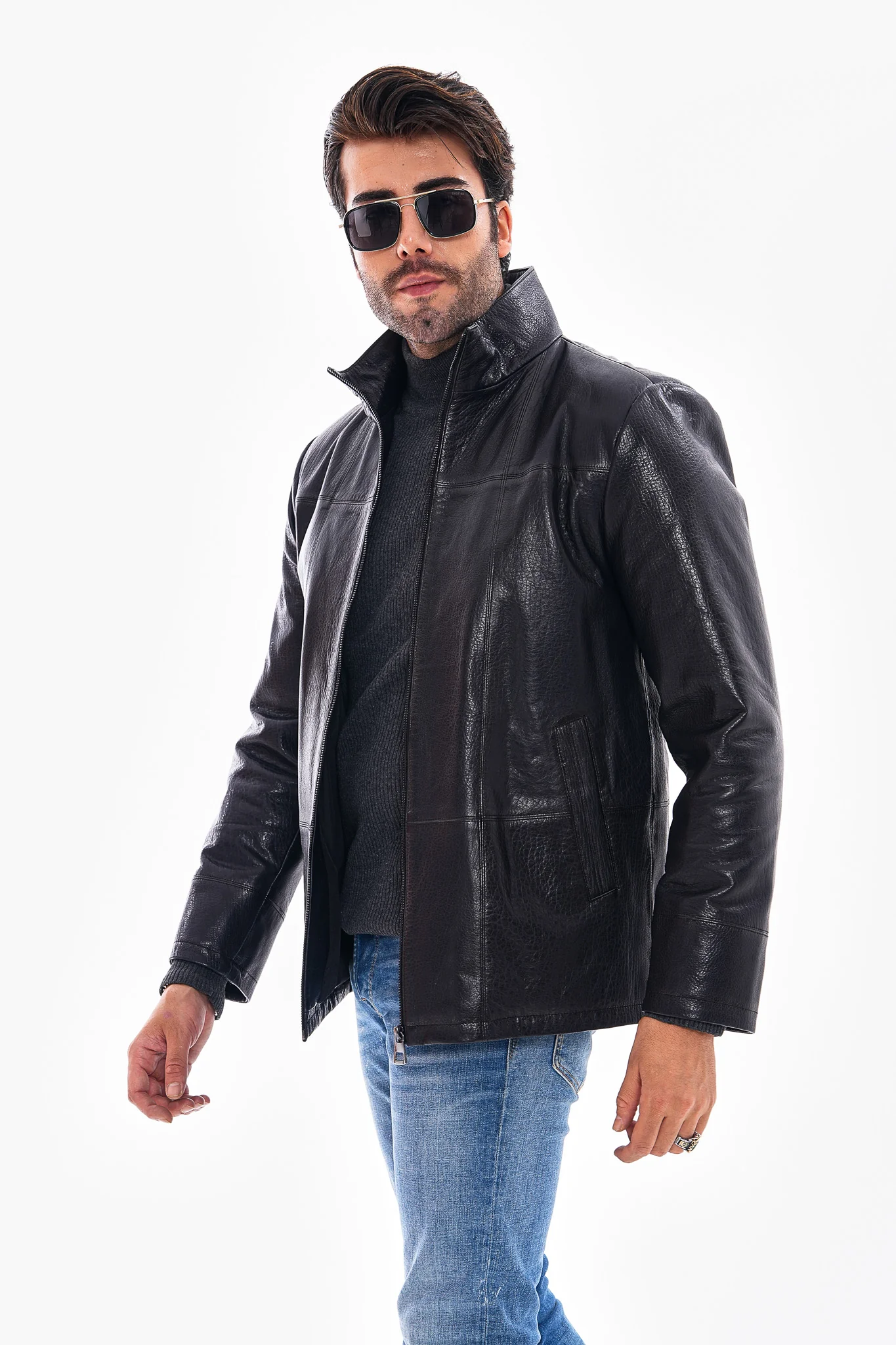 The Nero Black Leather Men Jacket - Image 3