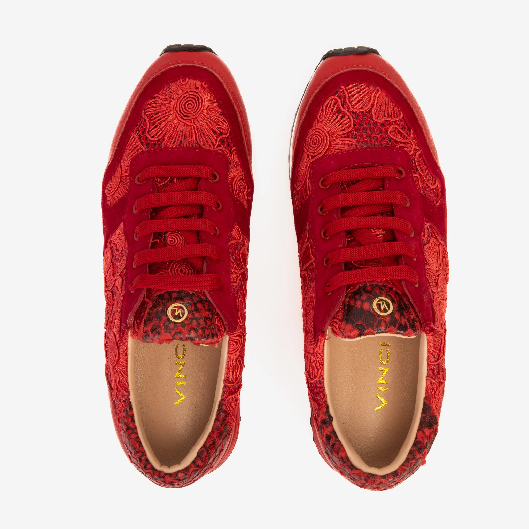 The Noir Red Leather Women Sneaker - Image 5