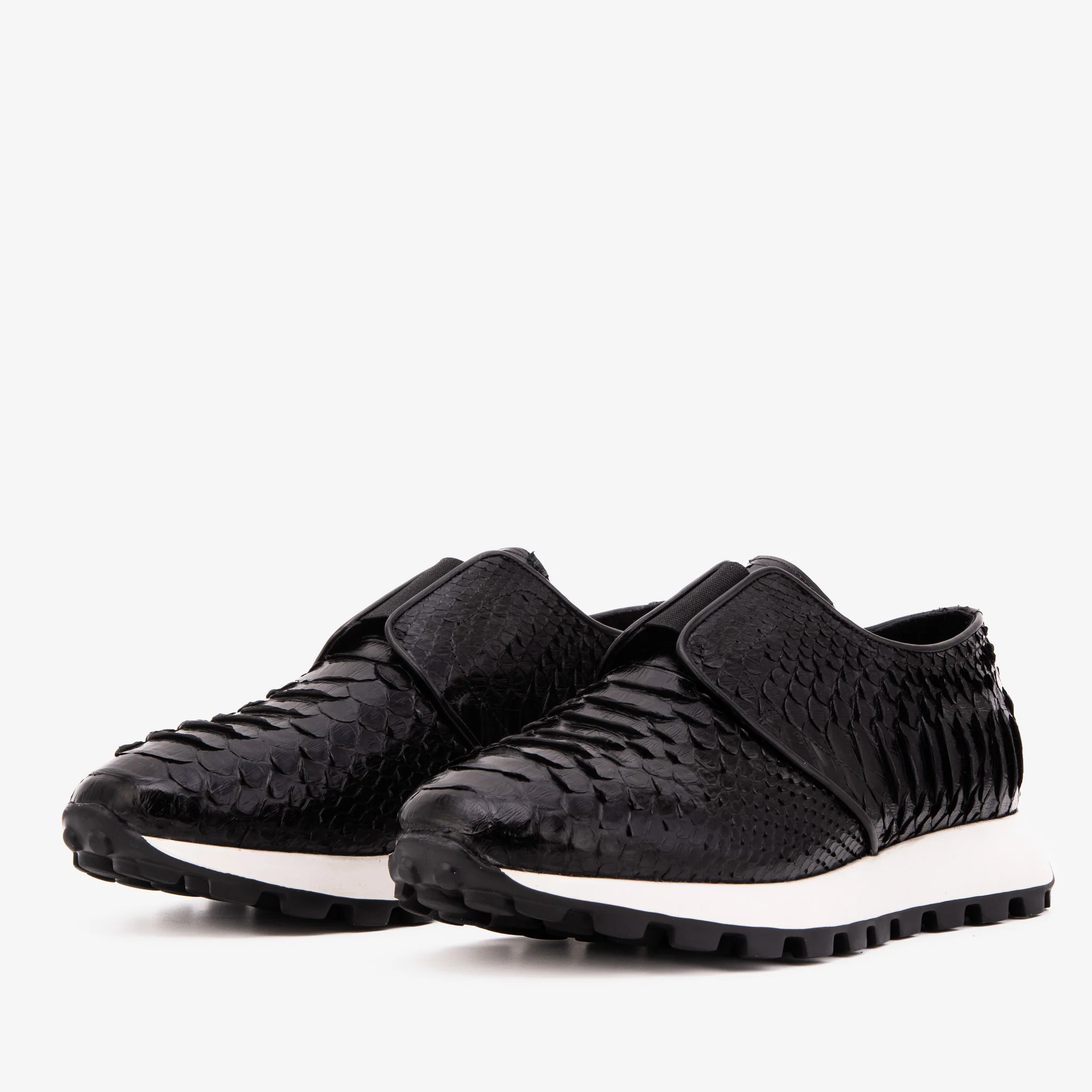 The Obsidian Black Python Leather Men Sneaker - Image 2