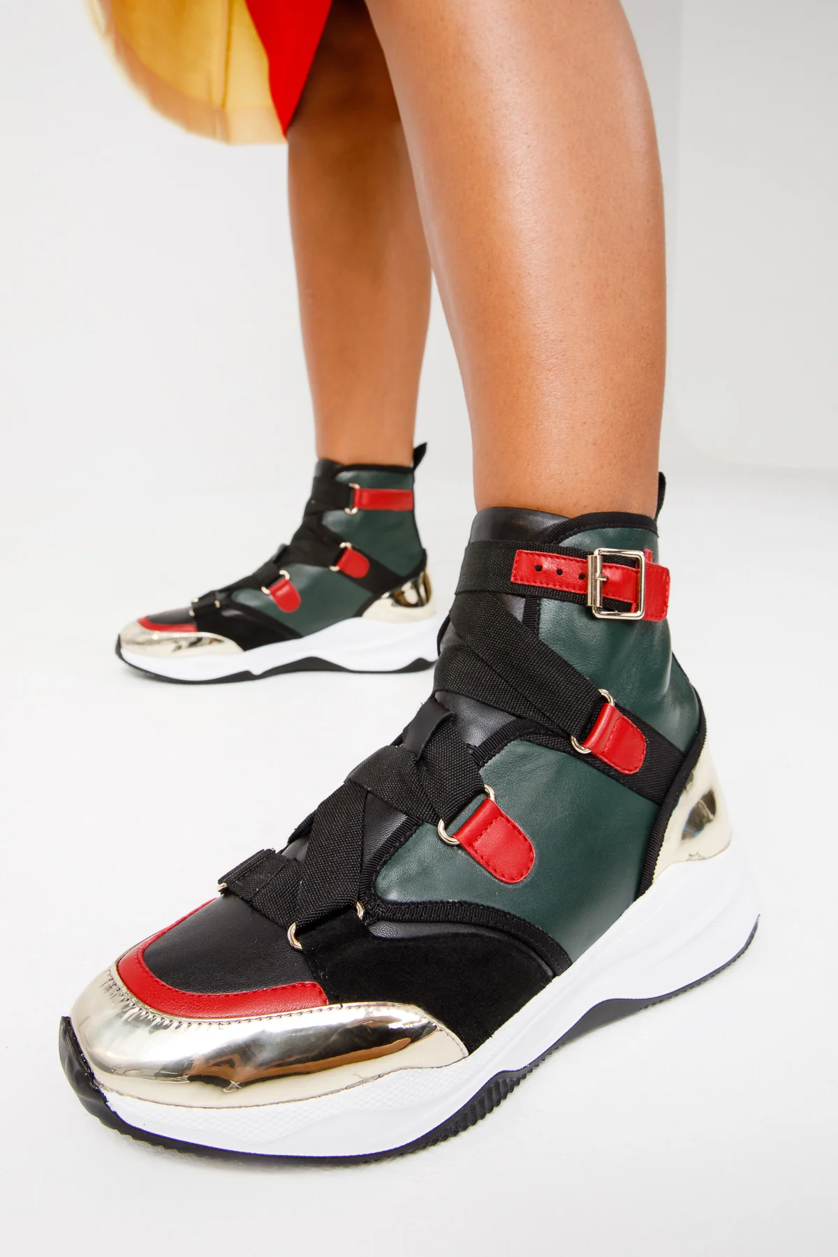 The Ottoman Green & Gold Leather Ankle Women Boot Final Sale! - Image 7