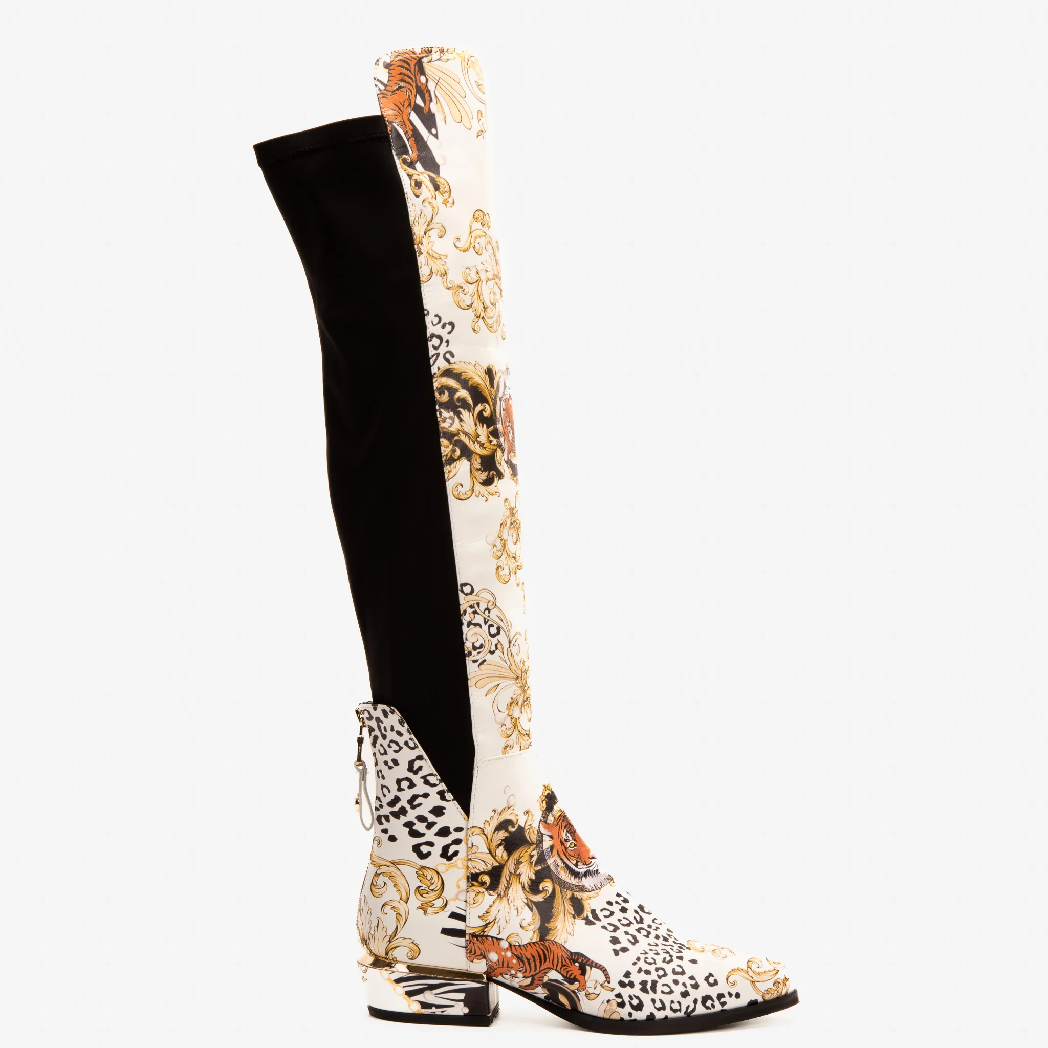 The Perugia Leather Pointy Toe Knee High Women Boot - Image 2