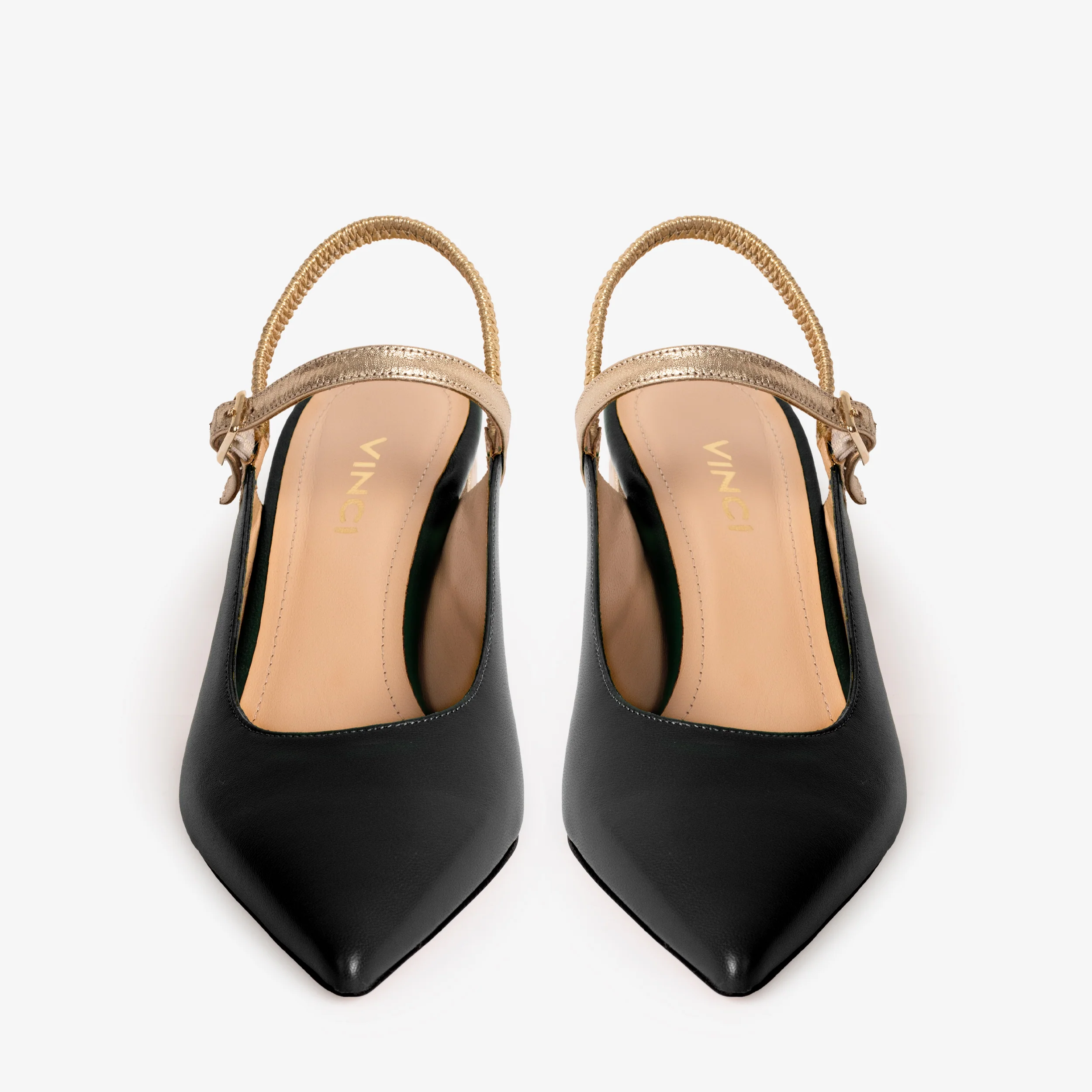 The Pompei Black Leather Slingback Women Sandal - Image 6