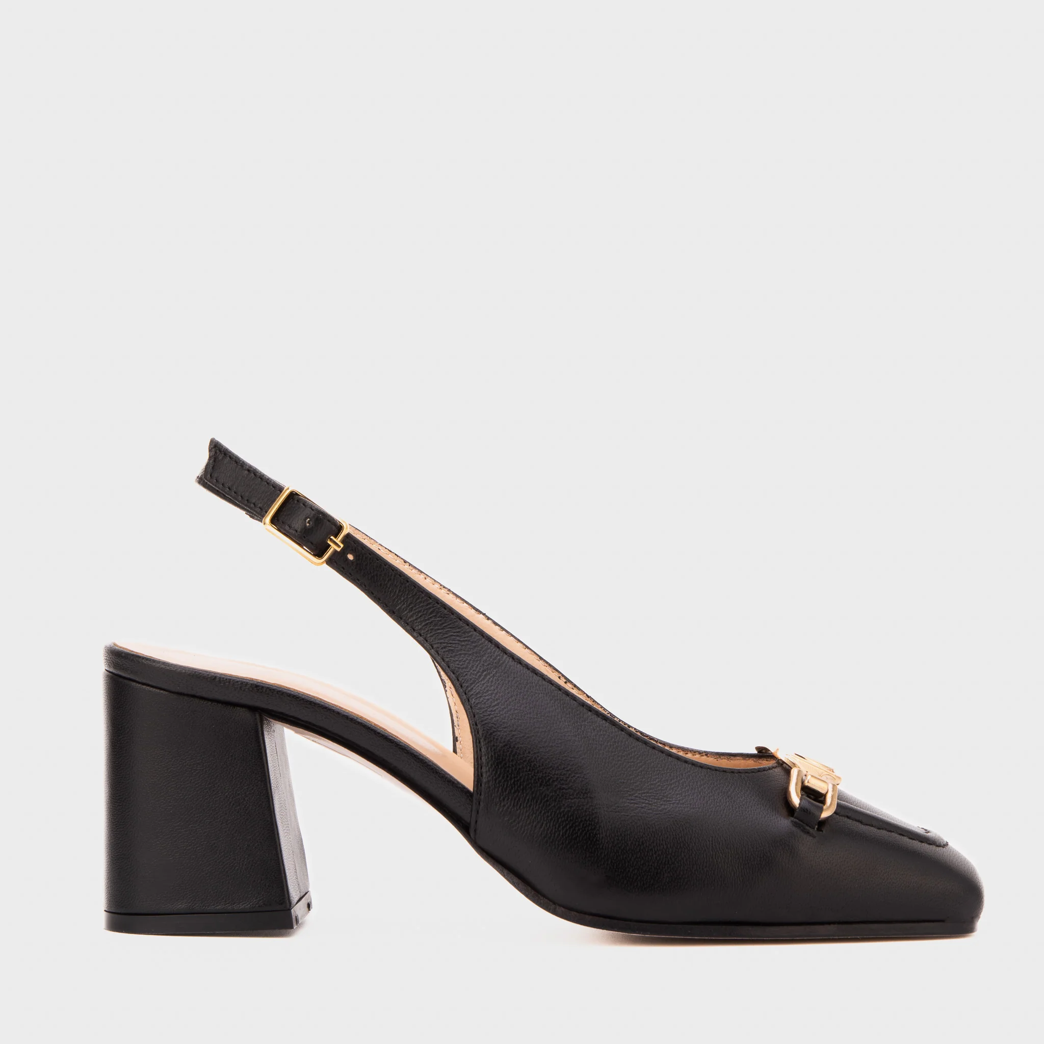 The Potomac Black Slingback Leather Women Sandal - Image 2