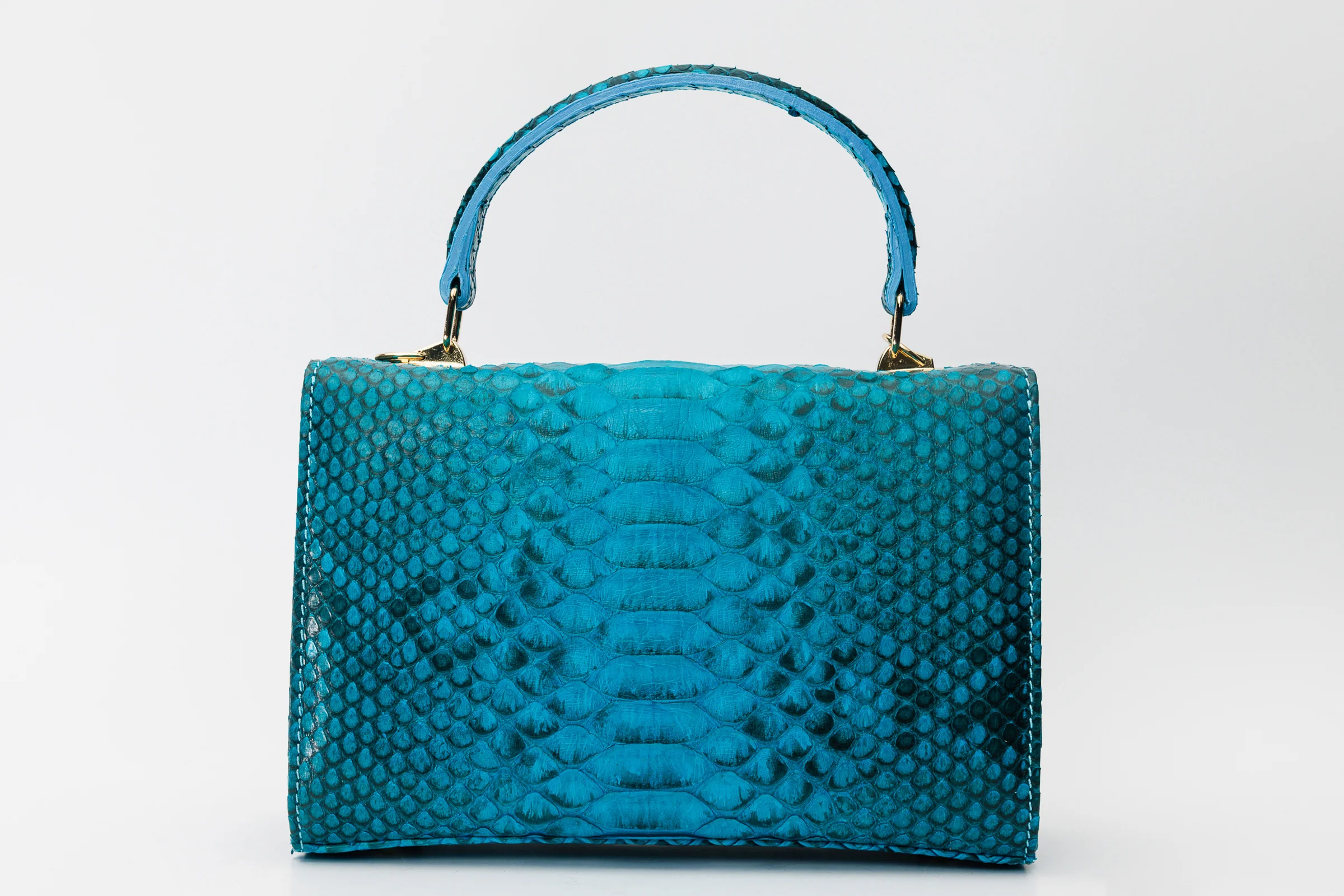 The Queen Turquoise Leather Handbag - Image 4