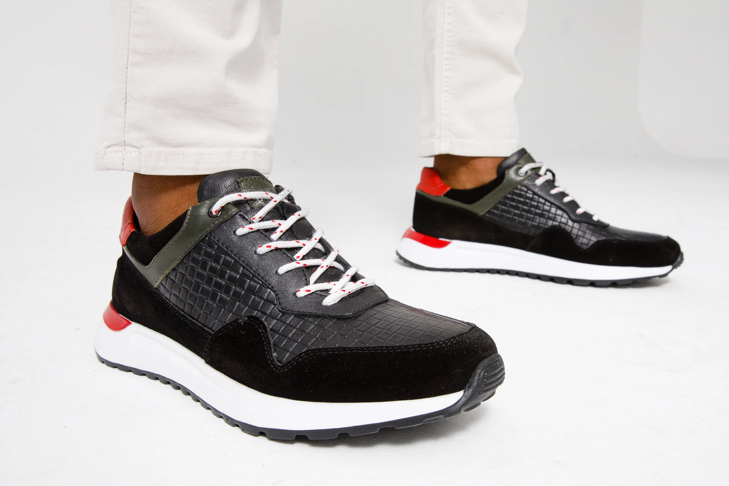 The Rakka Black & Red Leather Men Sneaker Final Sale! - Image 2