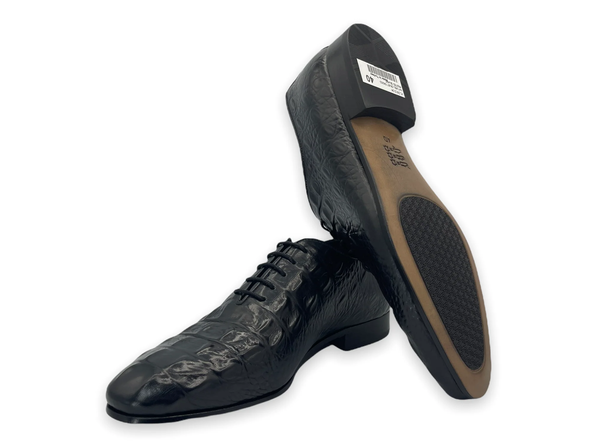 The Randor Black Crocodile Leather Oxford Men Shoe - Image 7