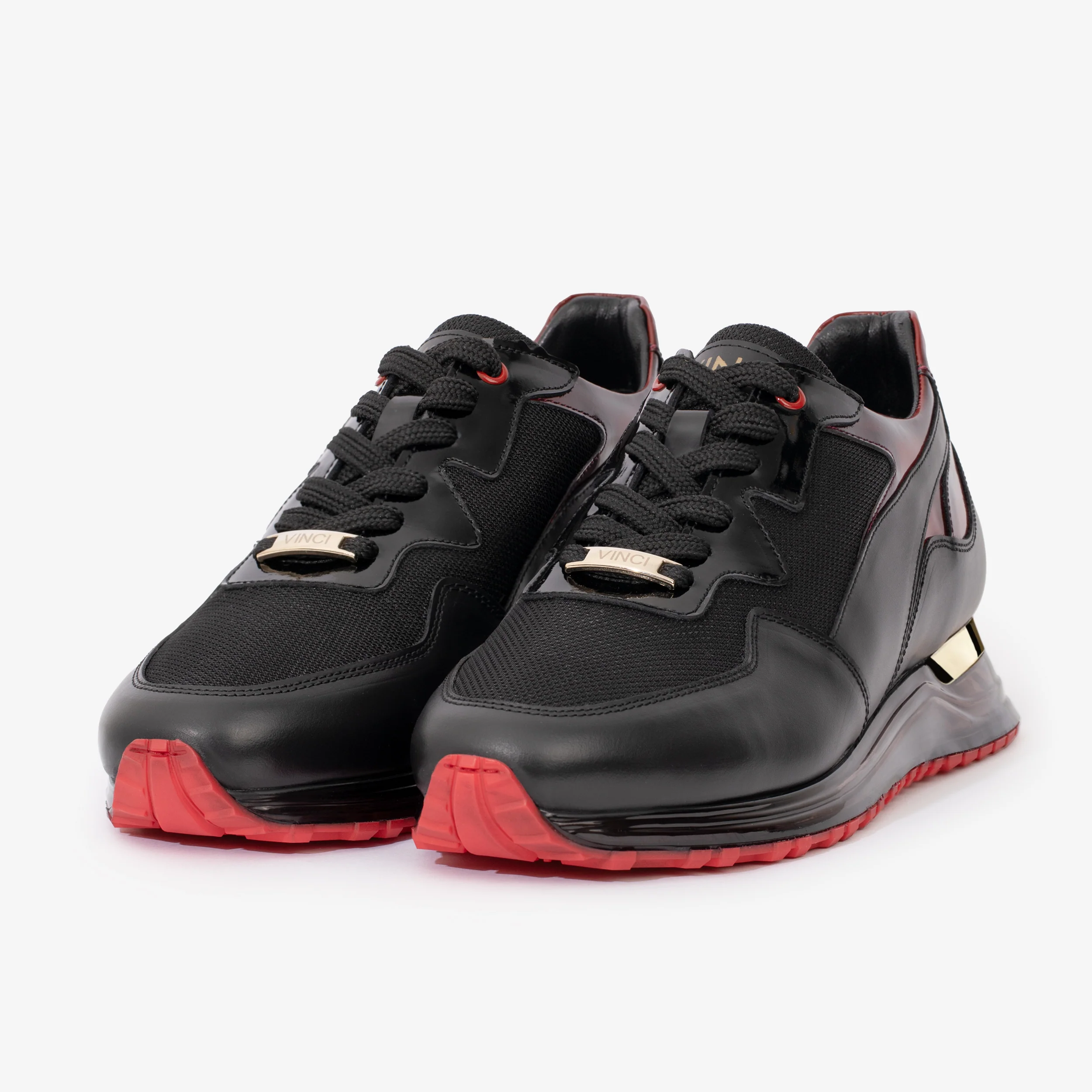 The Rialto Black & Red Patent Leather Men Sneaker - Image 3