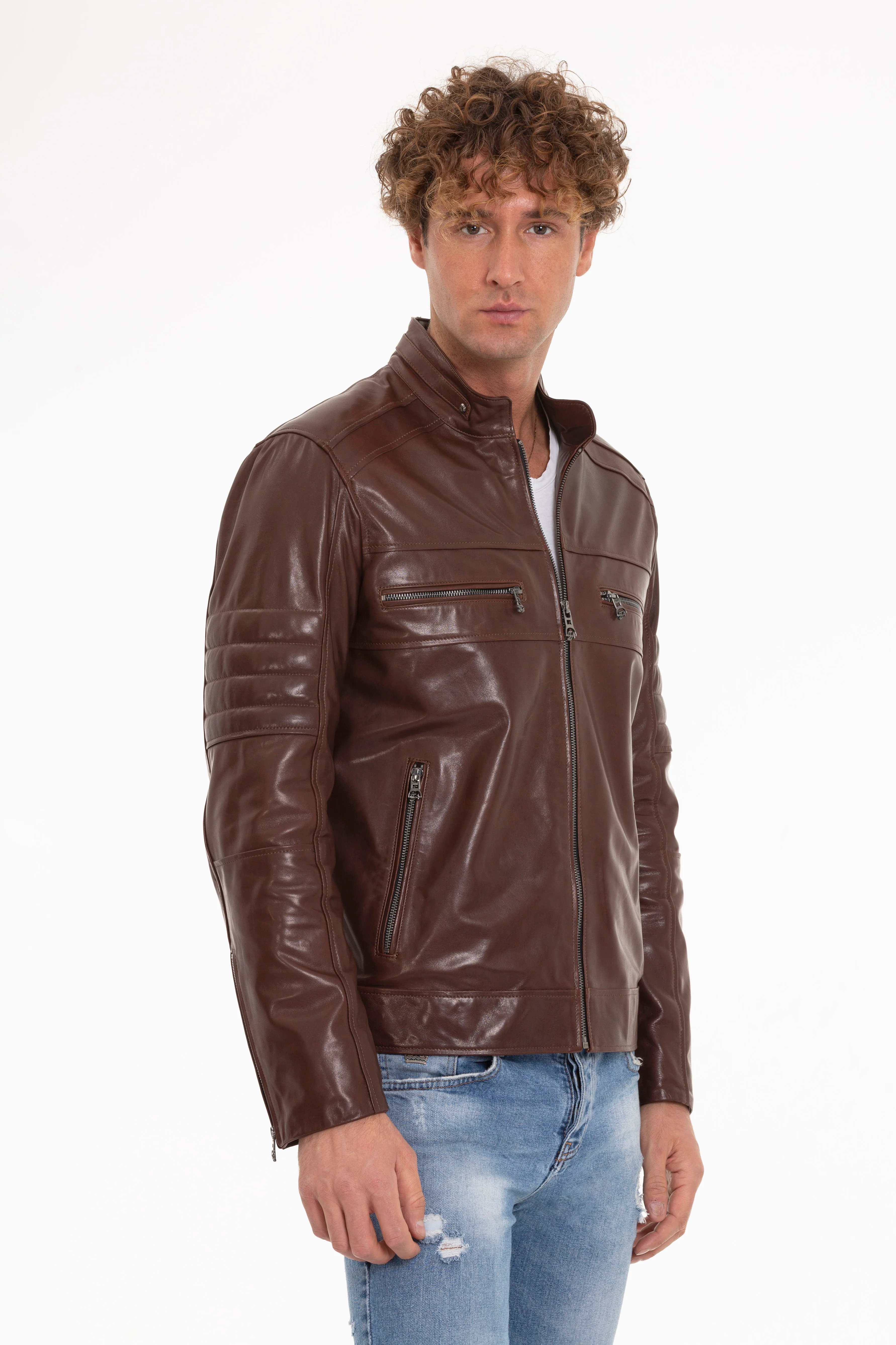 The Rios Tan Men Leather Men Jacket - Image 3