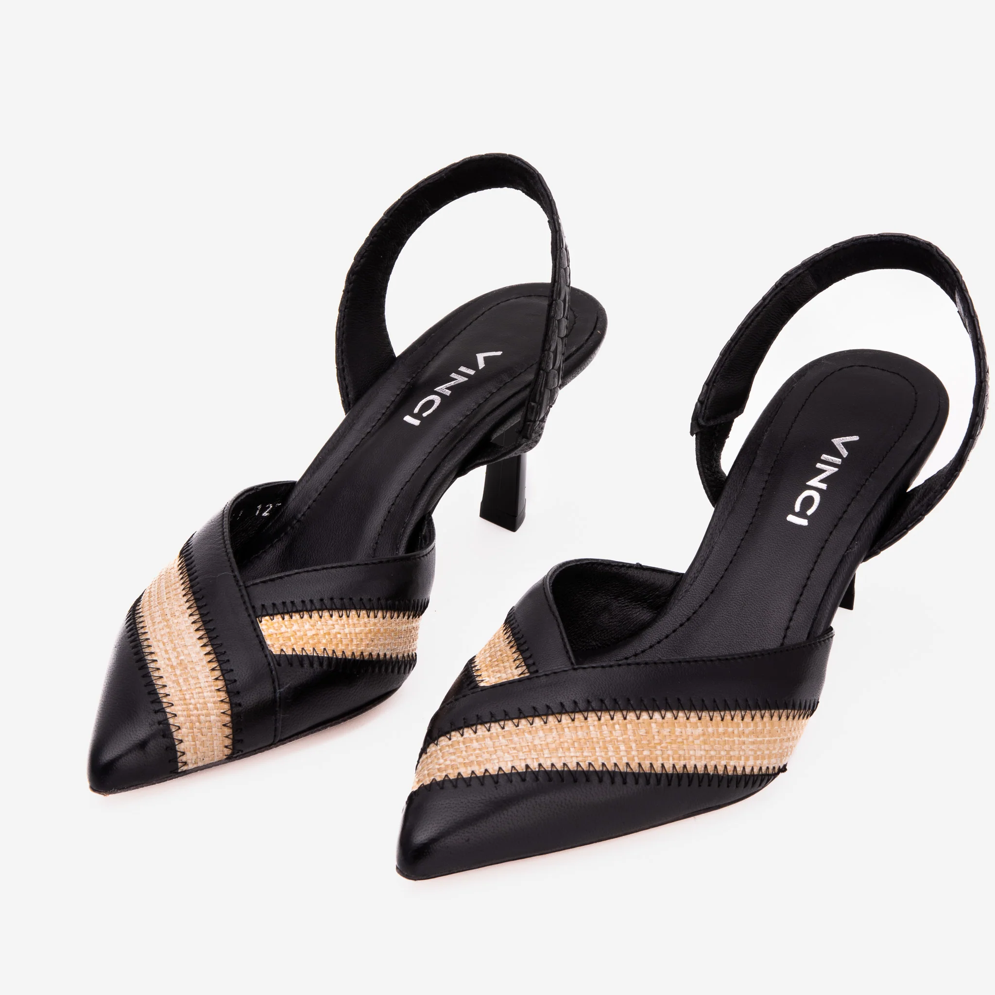 The Riviera Black & Raffia Slingback Women Sandal - Image 6