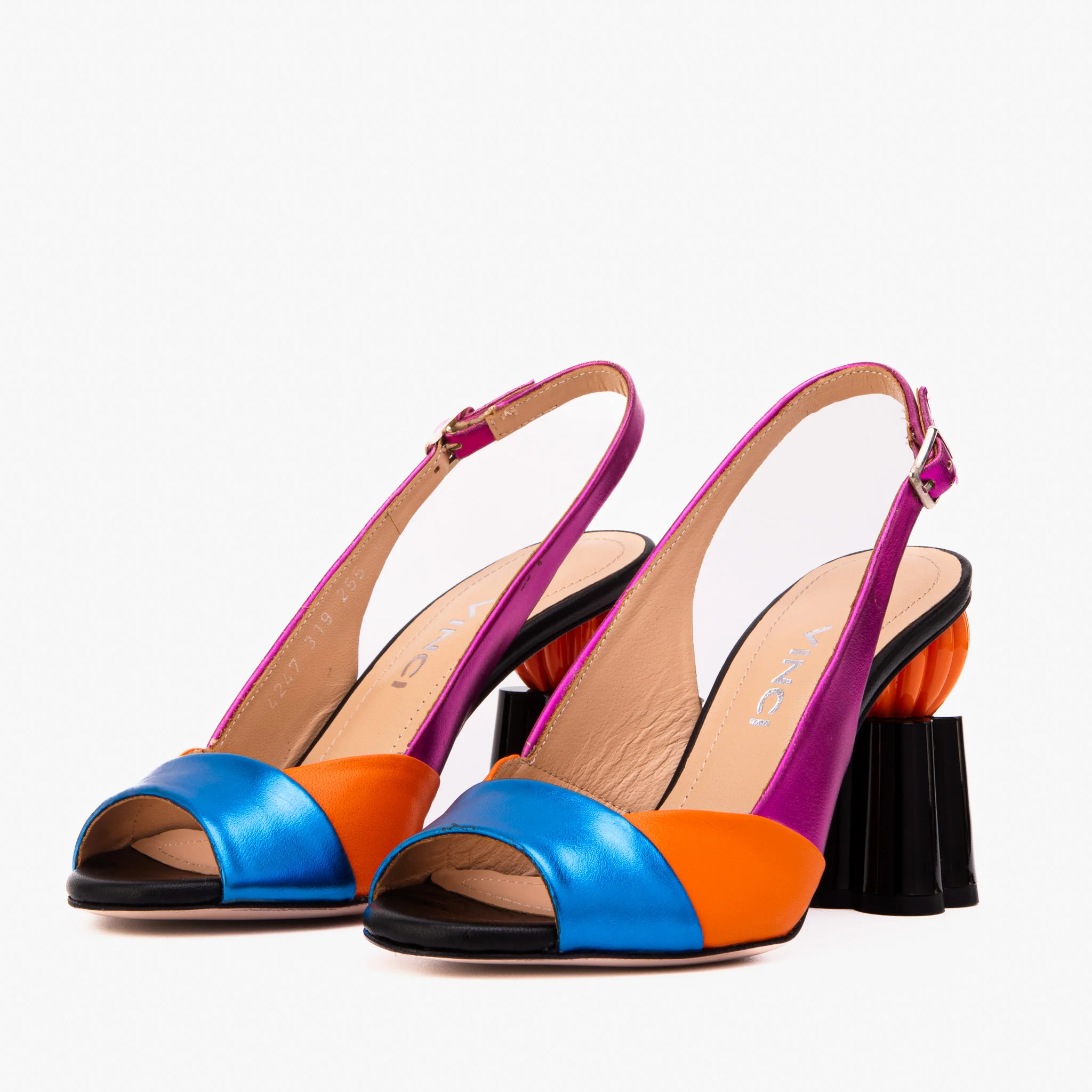 The Rize Multicolor Pumpkin Heel Leather Women Sandal - Image 3
