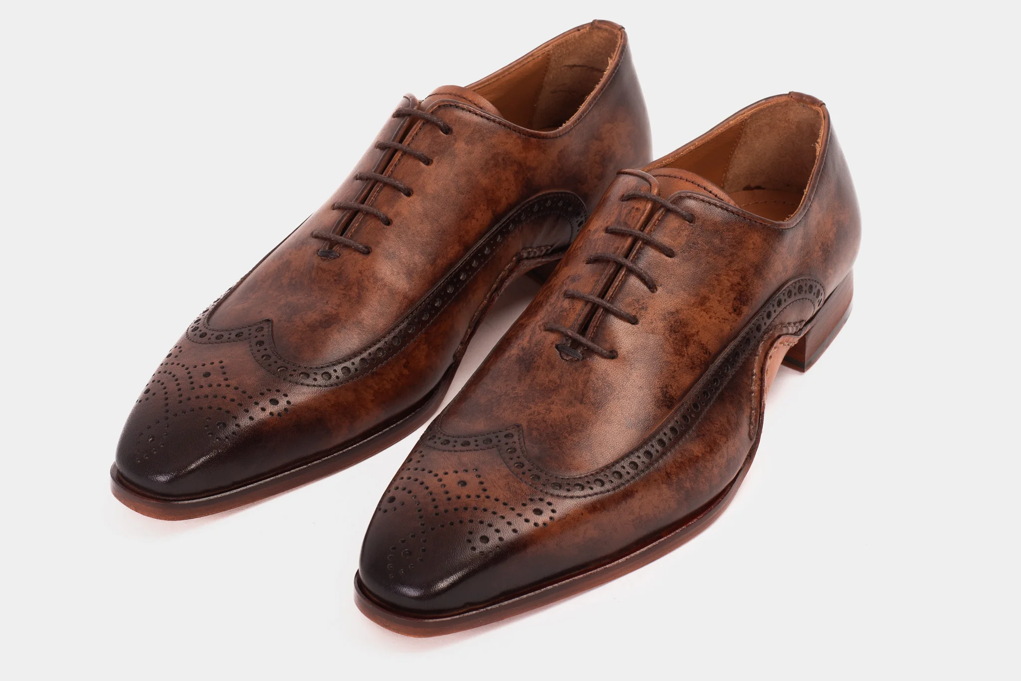 The Royal Hand Craft Brown Wingtip Oxford Men Shoe - Image 6