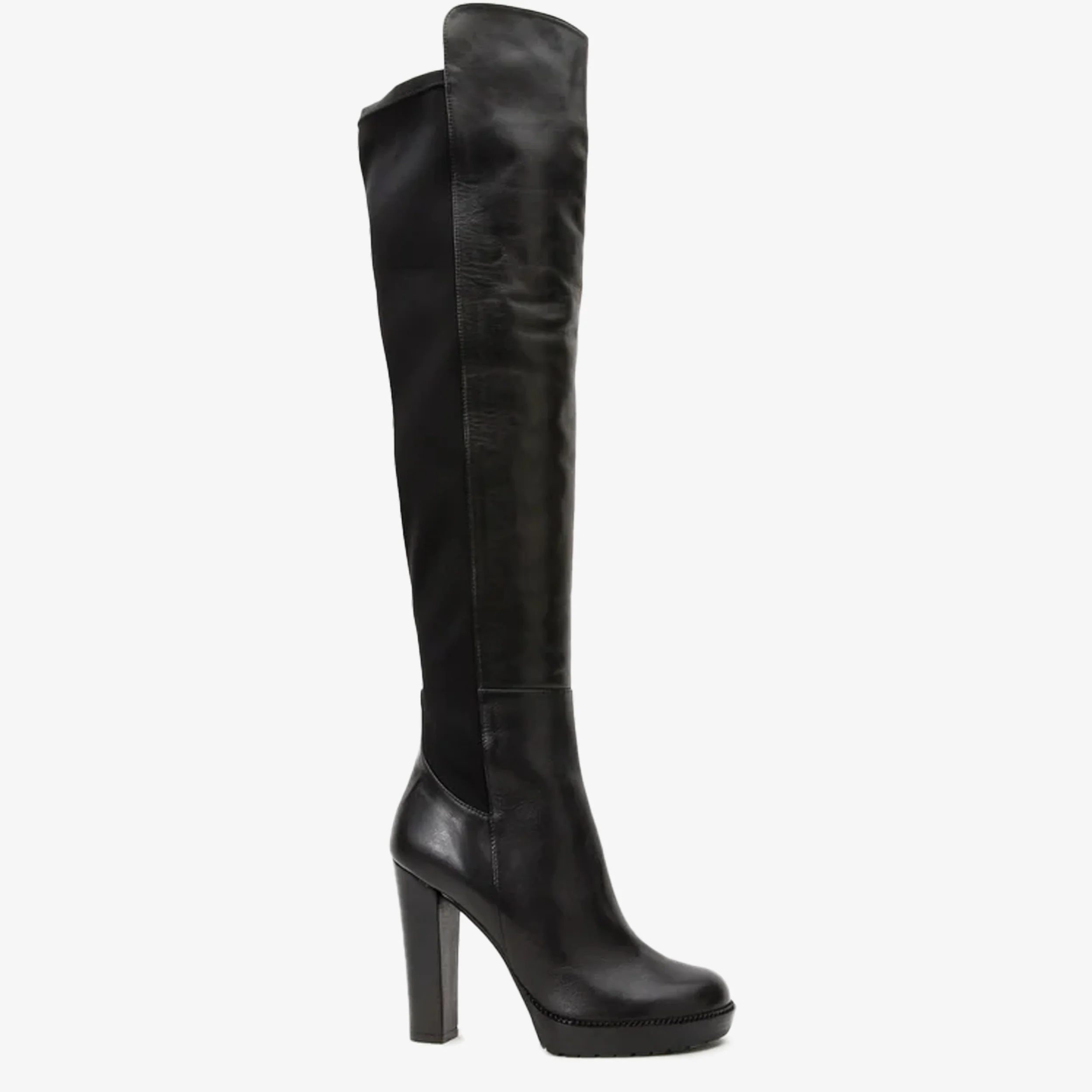 The Sao Paulo Black Leather Knee High Platform Heel Women Boot - Image 2