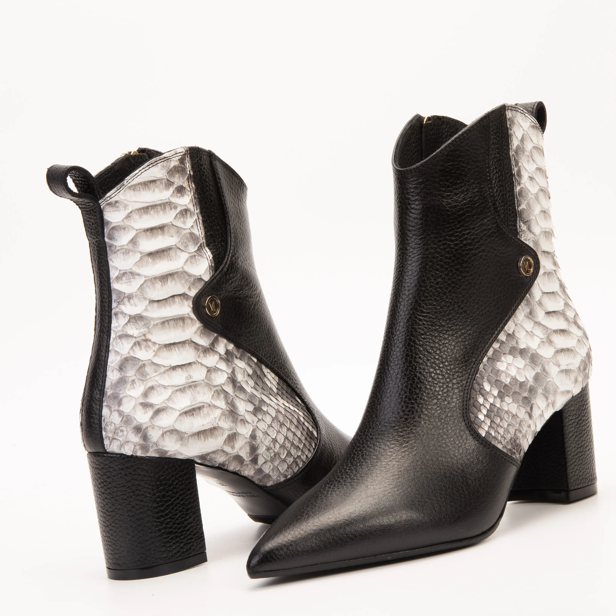 The Saturn Natural Pythn Leather Block Heel Women Boot - Image 6
