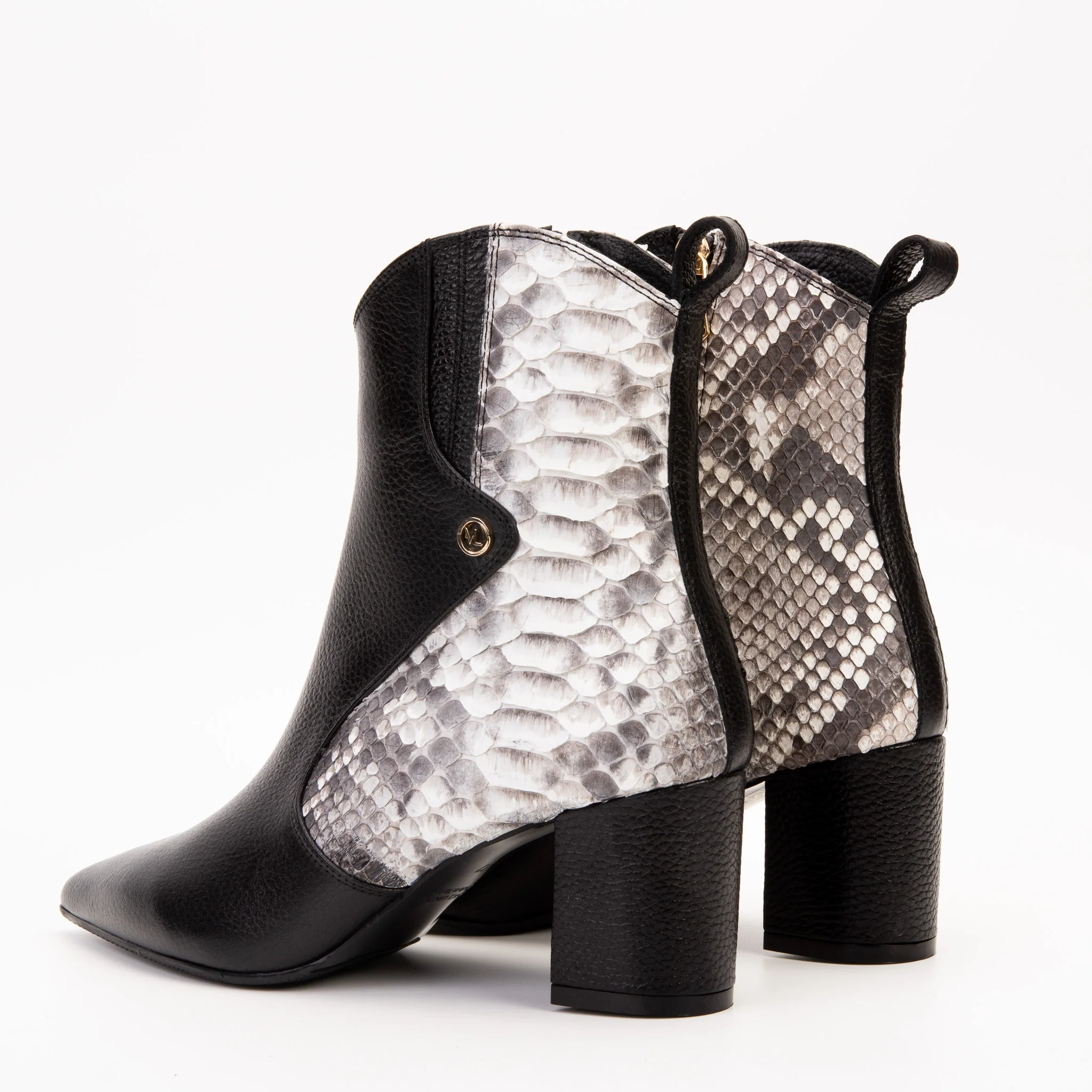 The Saturn Natural Pythn Leather Block Heel Women Boot - Image 7