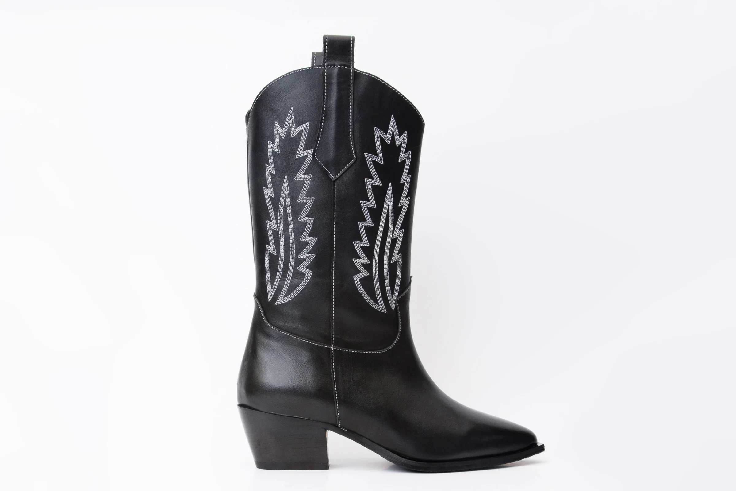 The Togg Black Leather Cowboy Women Boot Final Sale! - Image 5