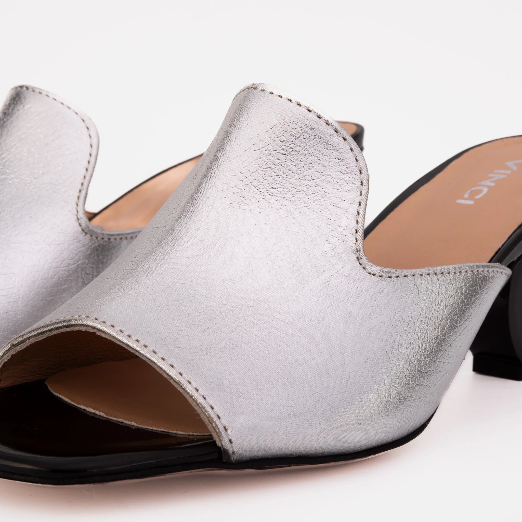 The Tory Silver Leather Women Sandal - Image 4