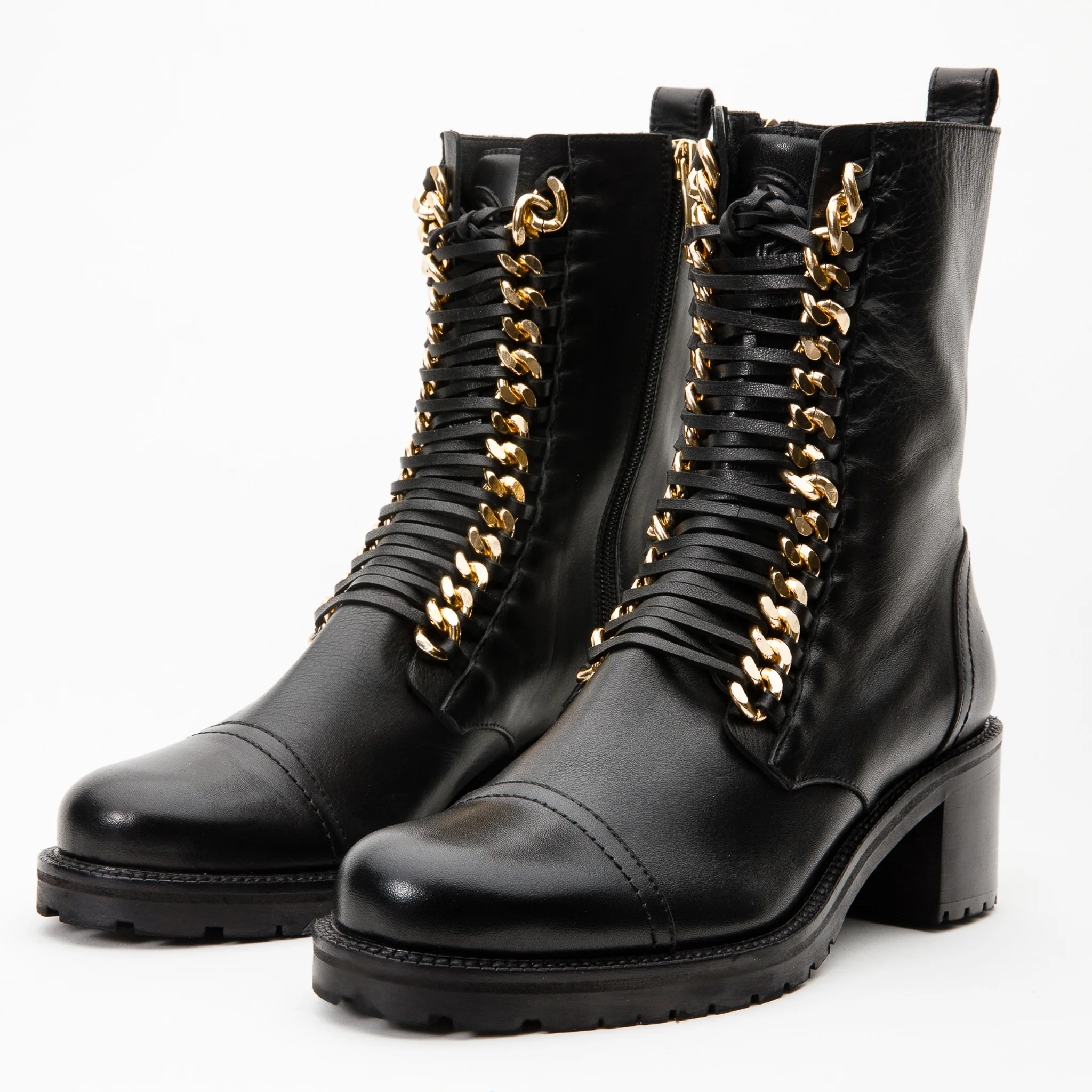 The Tuna Black Leather Mid Calf Women Boot - Image 4