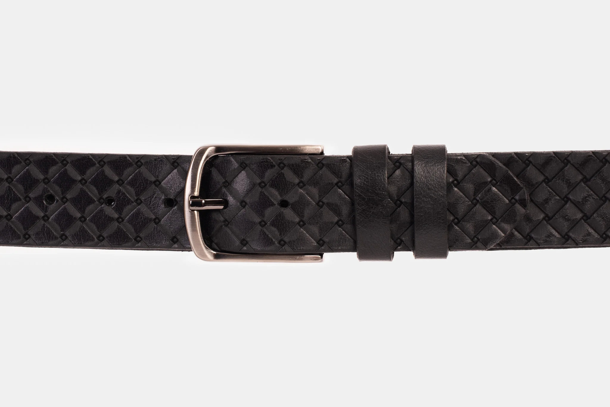 The Turan Black Woven Leather Belt - Image 2