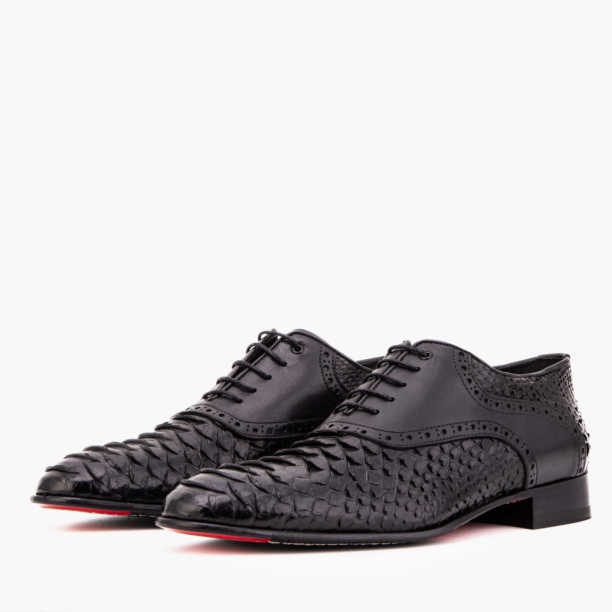 The Varenne Black Pythn Leather Oxford Men Shoe - Image 2
