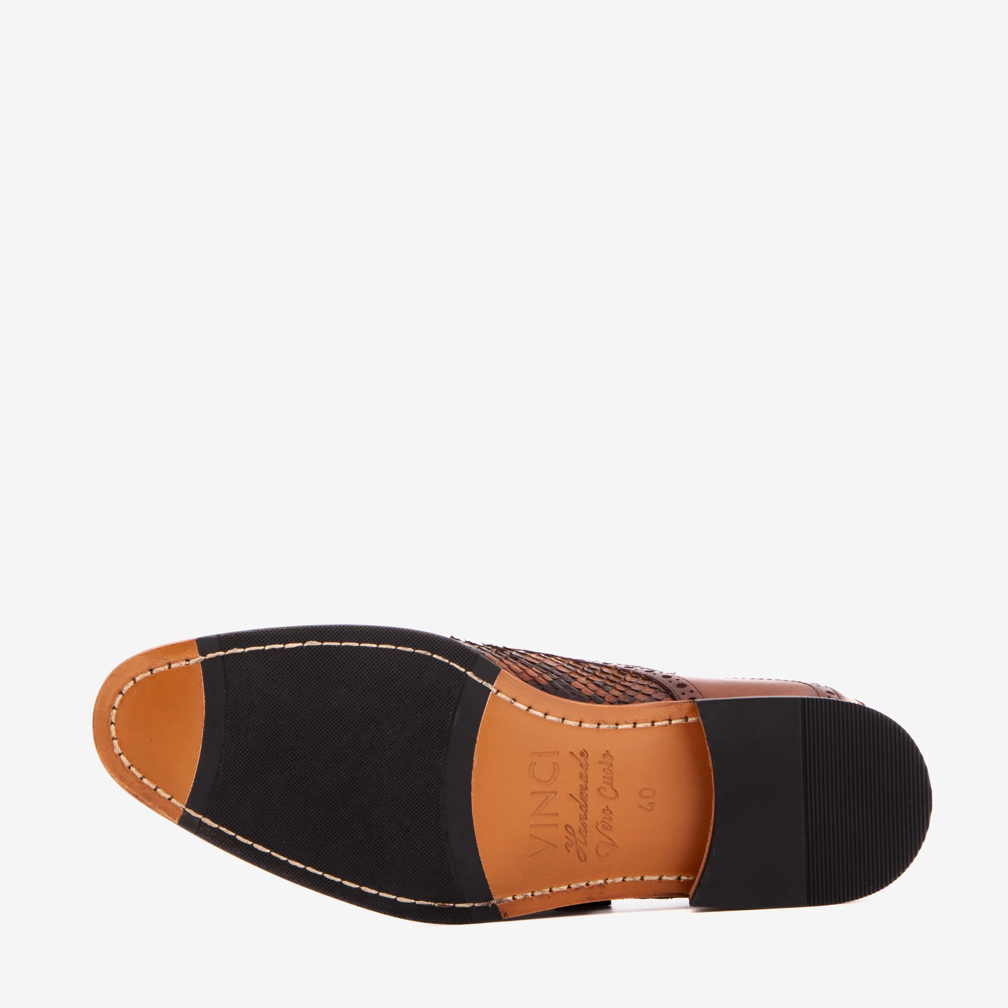 The Varenne Tan Pythn Leather Oxford Men Shoe - Image 4
