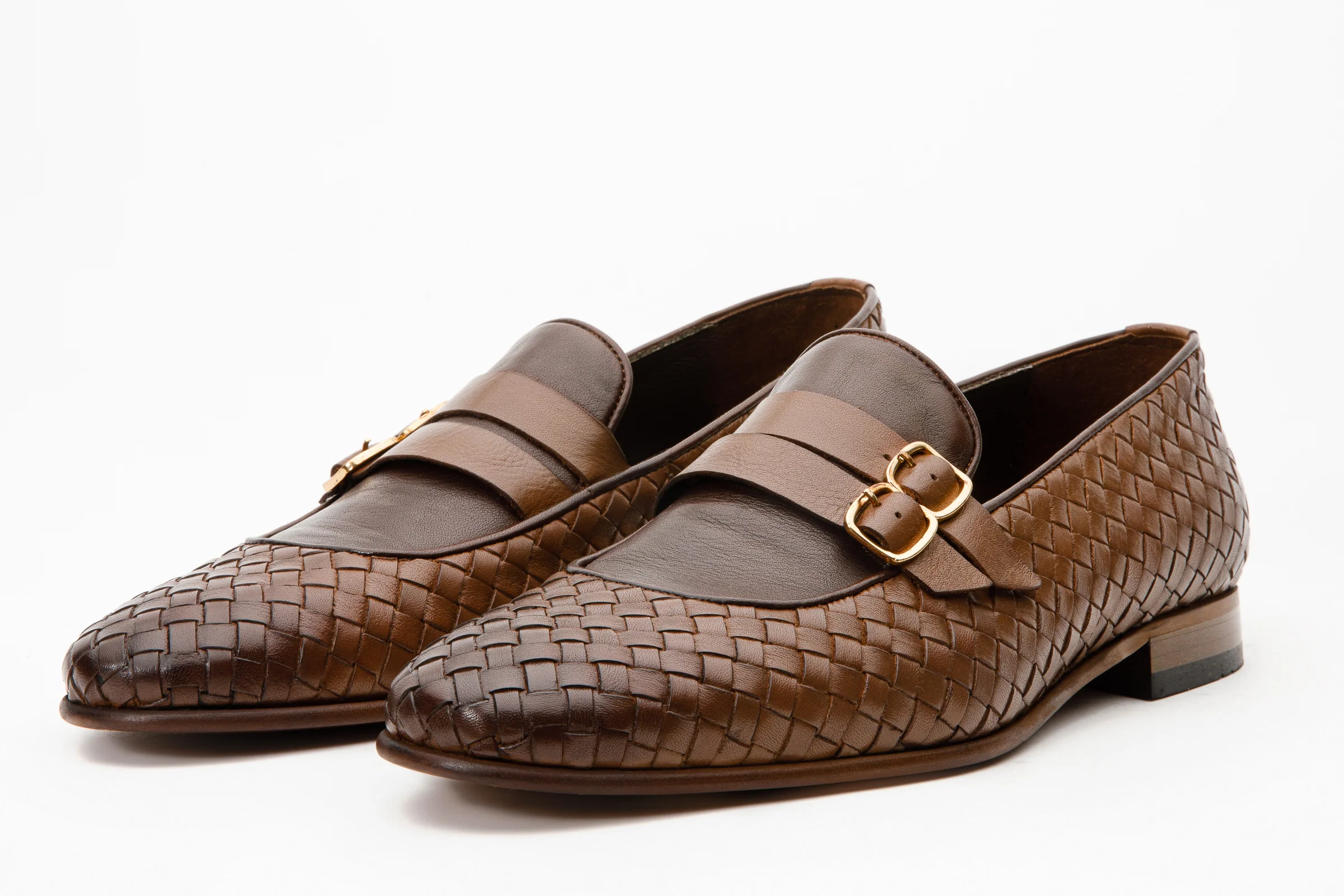 The Vatra Tan Woven Double Monk Strap Men Shoe - Image 3