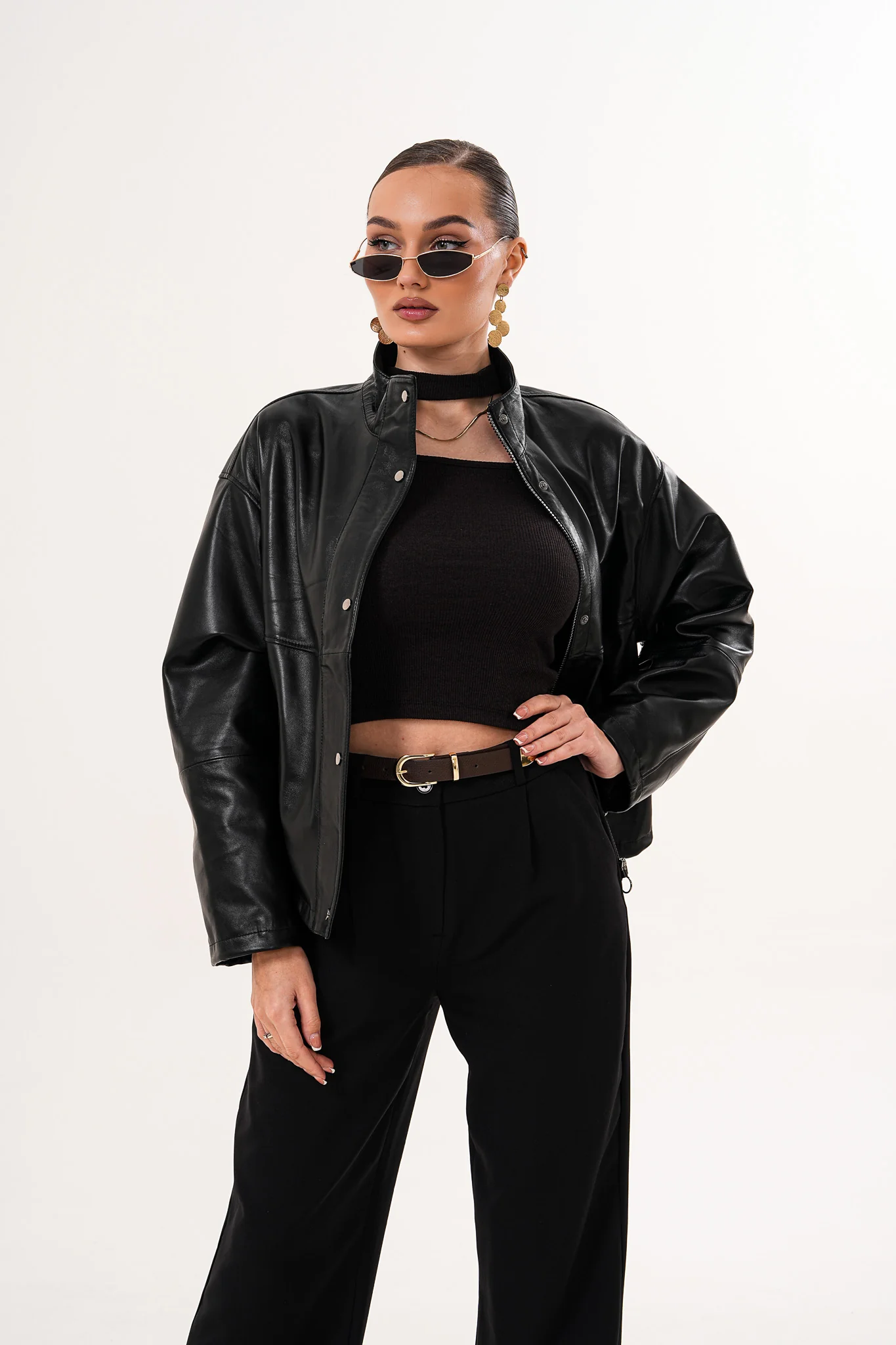 The Vesper Black Leather Women Jacket - Image 8