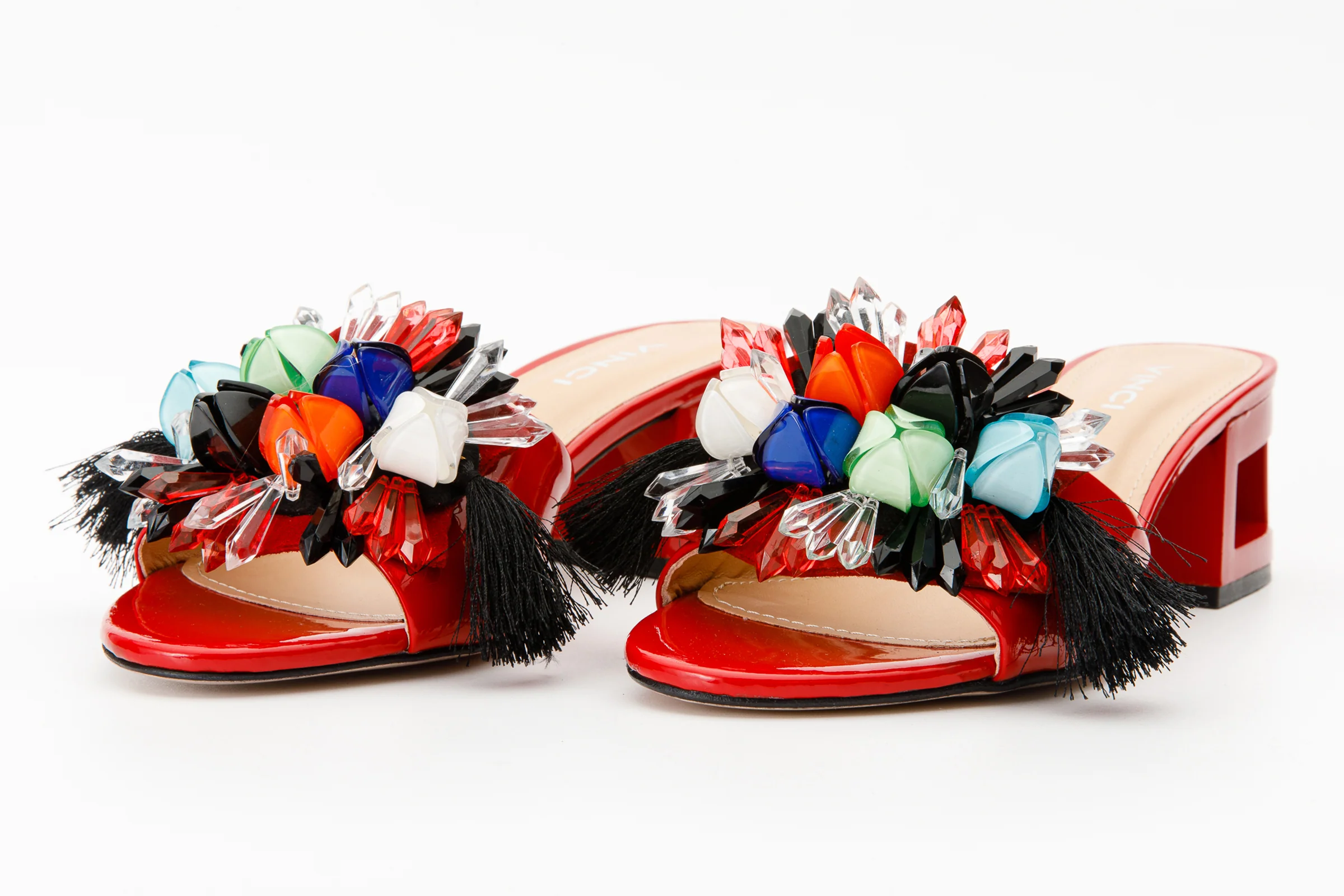 The Vigo Red Leather Block Heel Women Sandal - Image 3