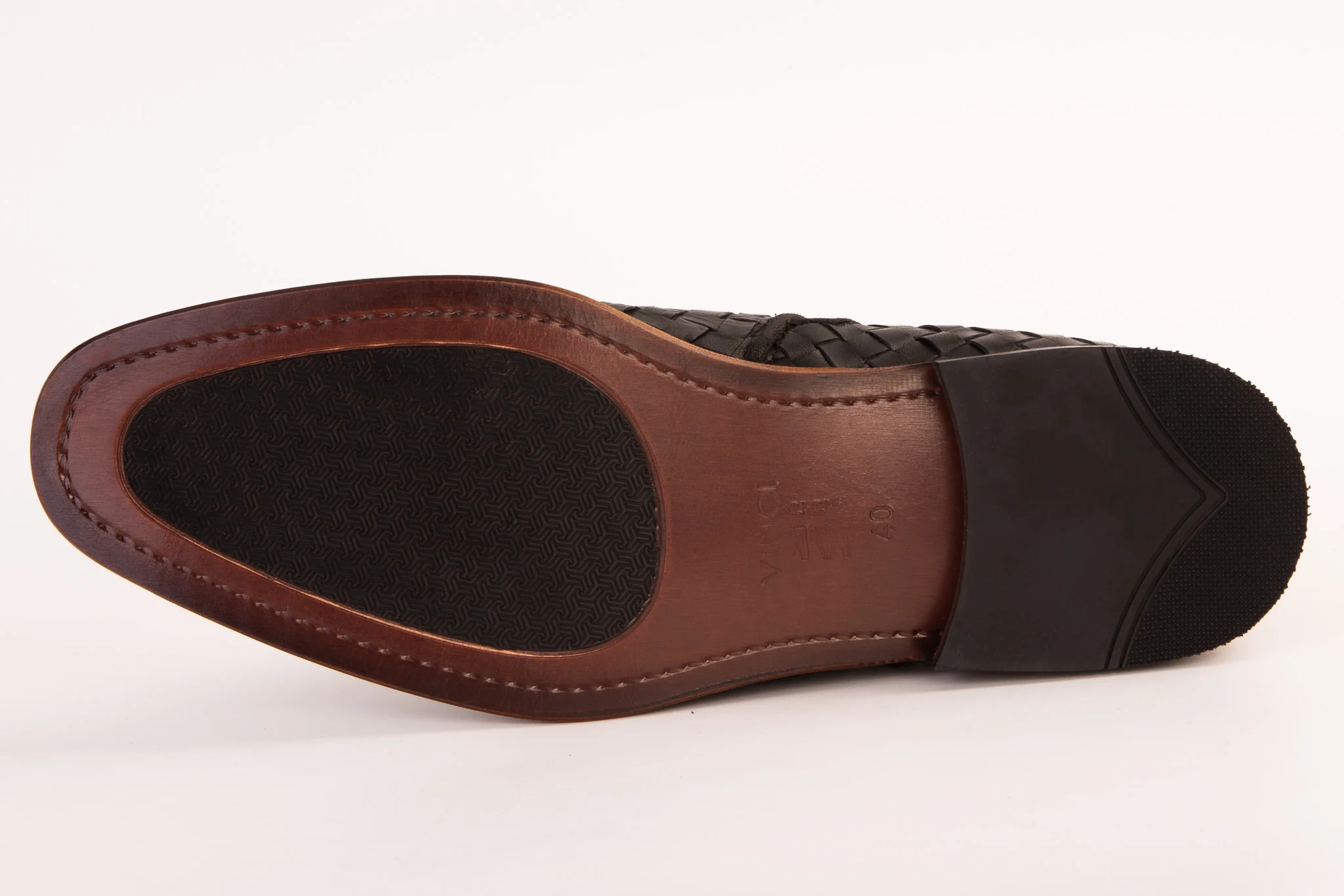 The Wellington Black Handwoven Leather Men Boot with a Zipper Final Sale! - Image 7