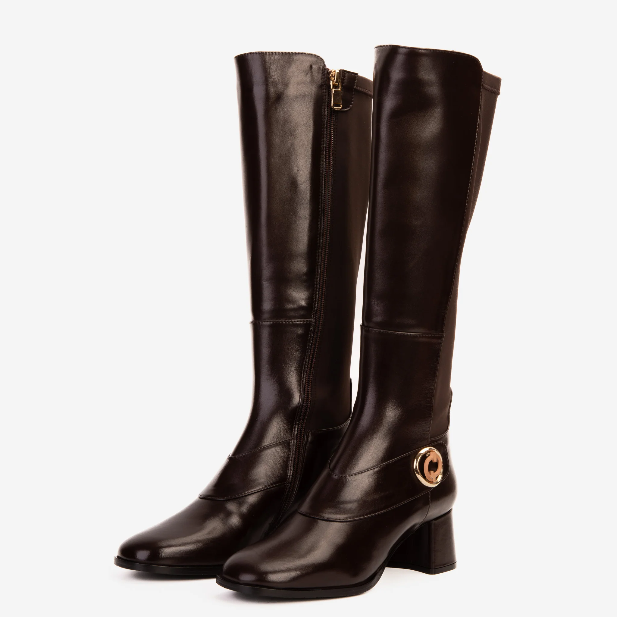 The Windsor Brown Leather Knee High Boot - Image 3