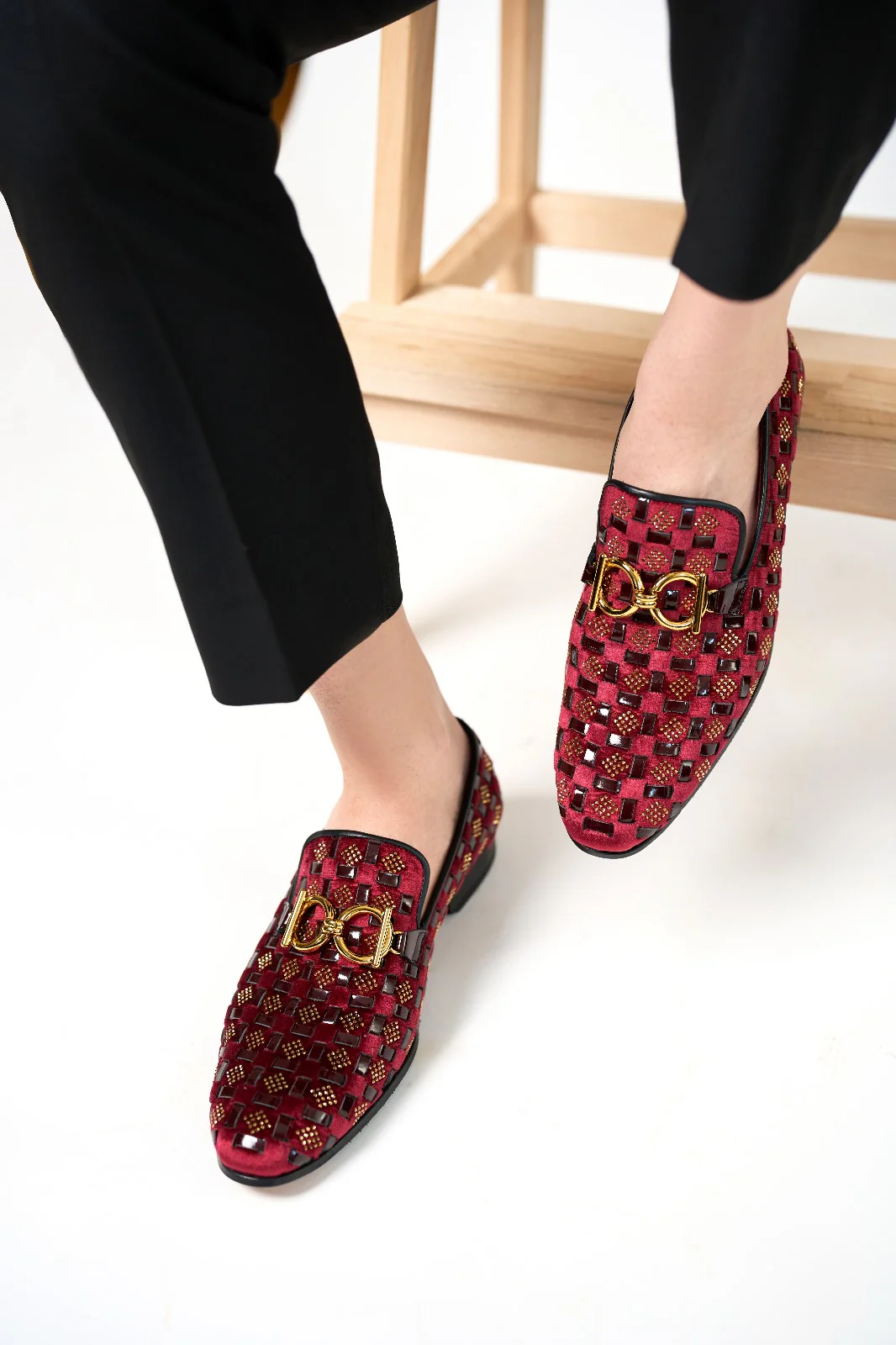 The Vicino Shoe Burgundy Bit Dress Loafer Limited Edition Men Shoe - Image 6